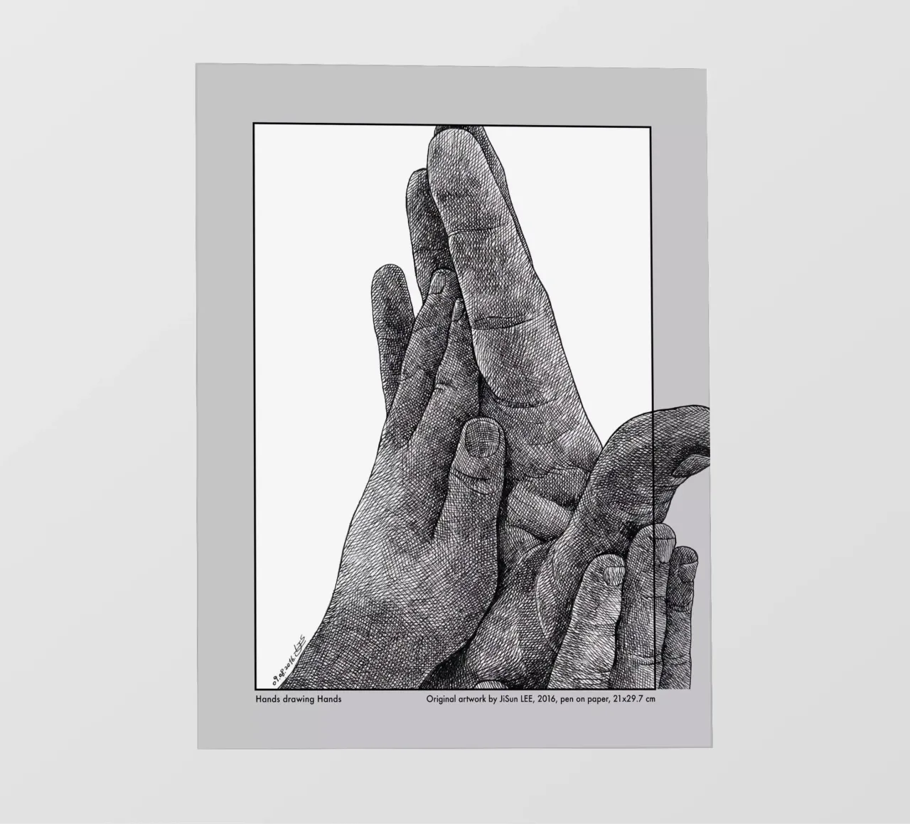 Hands drawing Hands - 1 pellicola backlit da artleejisun