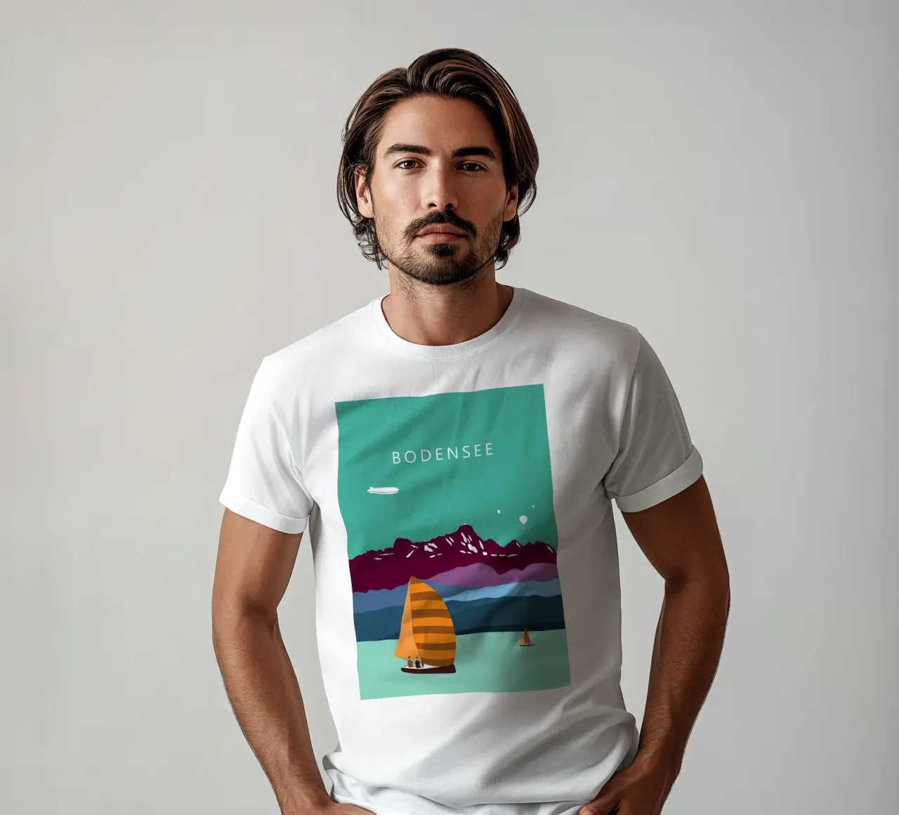 Bodensee, Konstanz, Lindau, Bregenz, Friedrichshafen, Säntis t-shirt da Taimanta