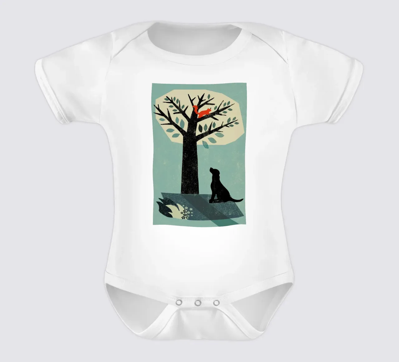 Dog and Squirrel body neonato maniche corte da Rocket68