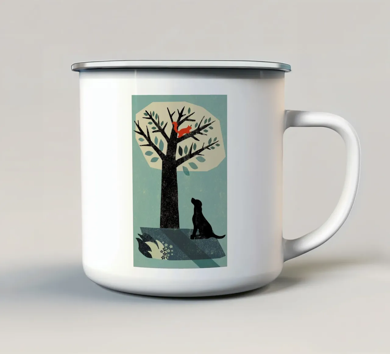 Dog and Squirrel tazza in smalto da Rocket68