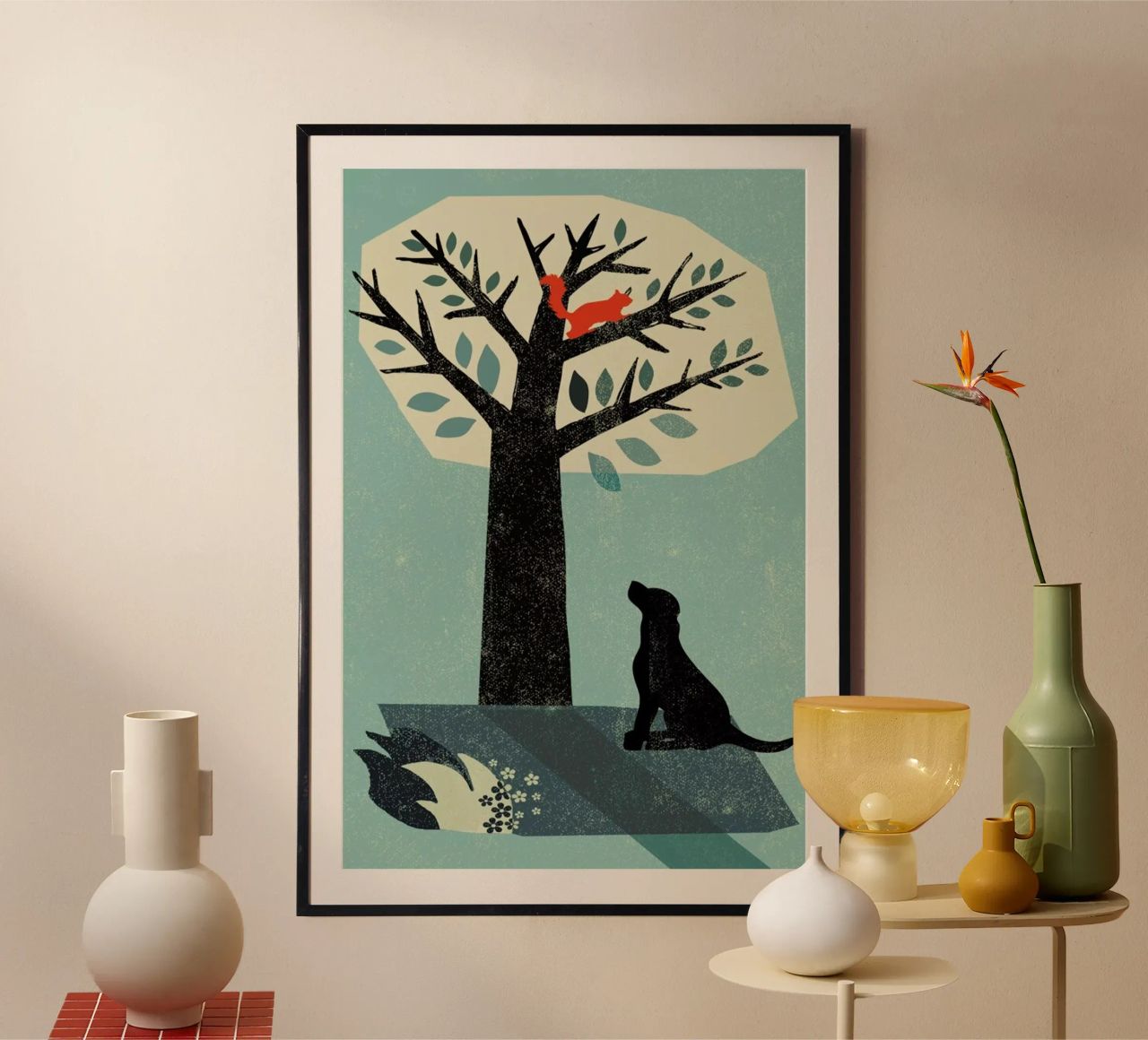 Dog and Squirrel poster by Rocket68