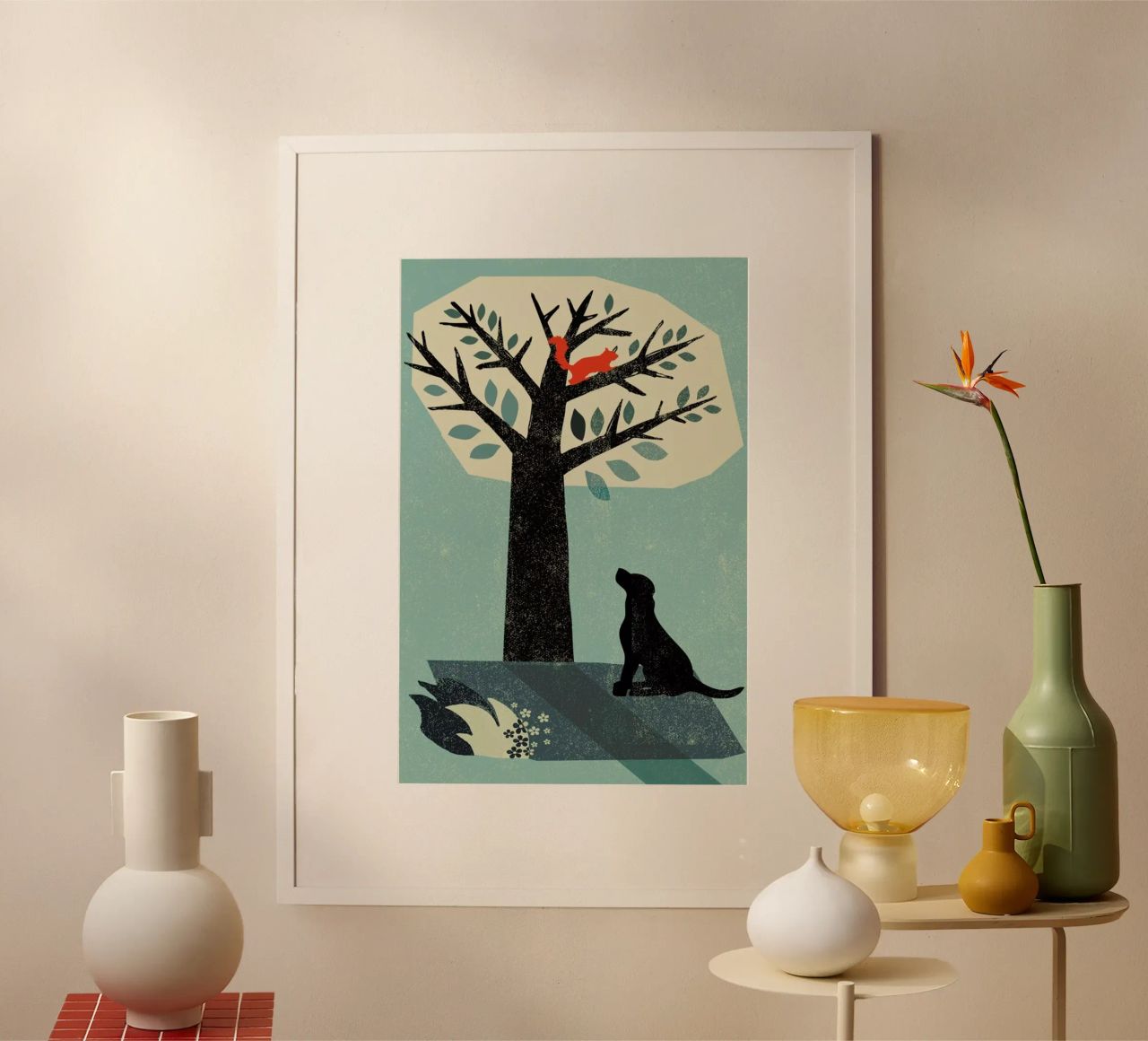 Dog and Squirrel poster by Rocket68