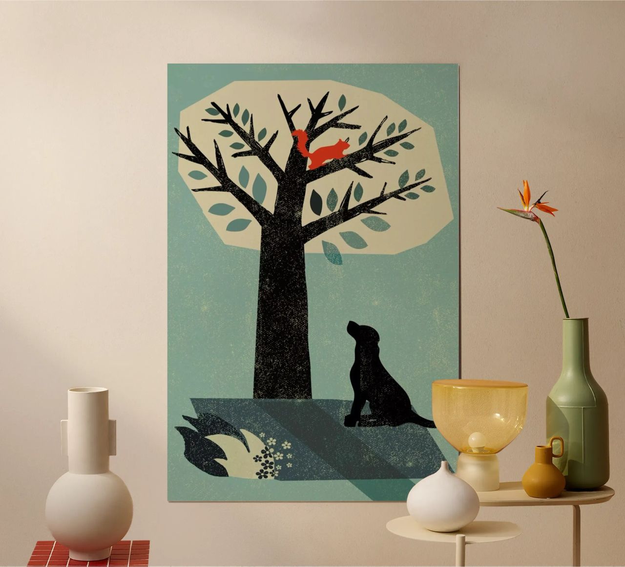 Dog and Squirrel poster by Rocket68
