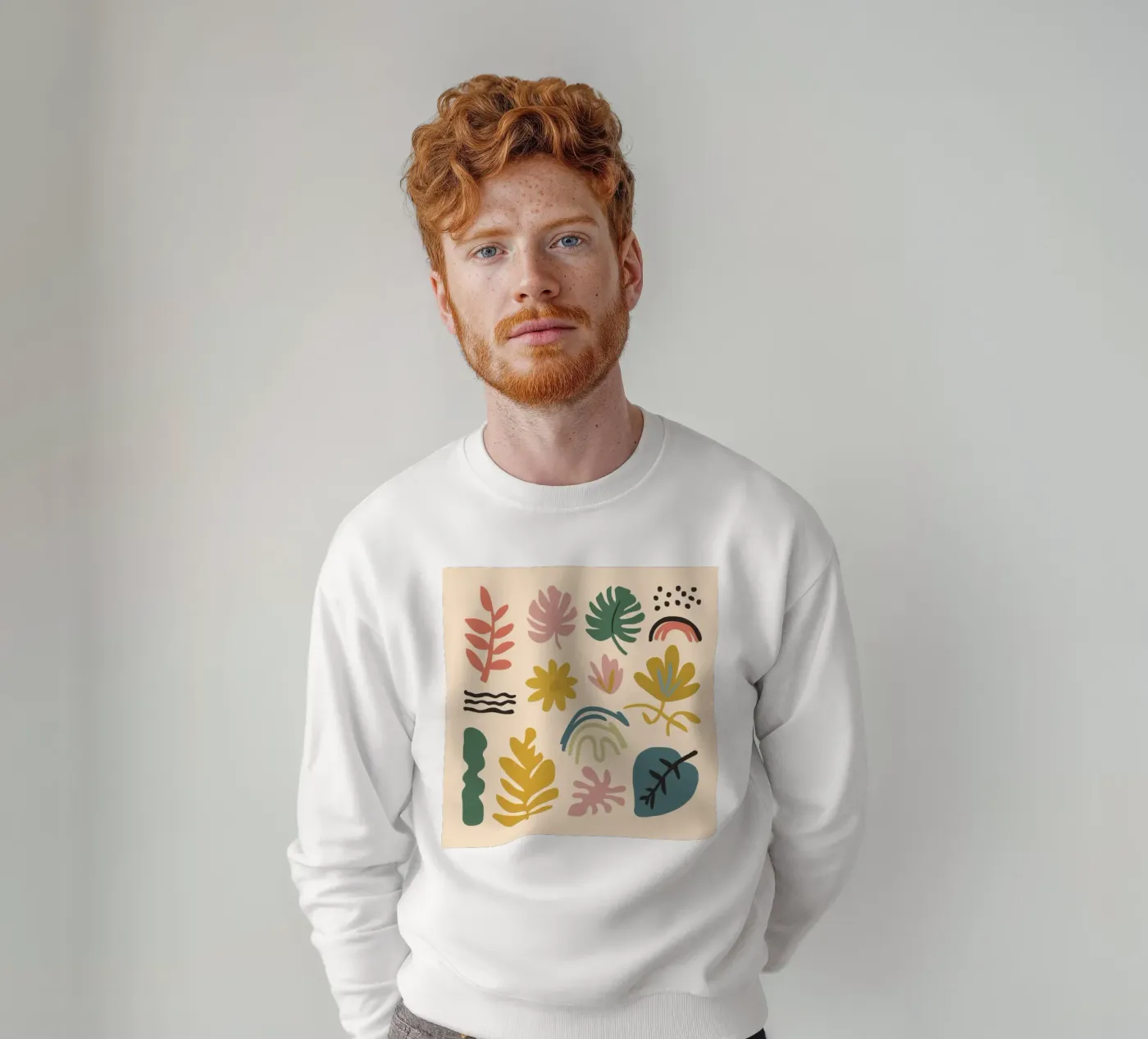 Patchwork botanique abstrait sweat de Luxe Brush