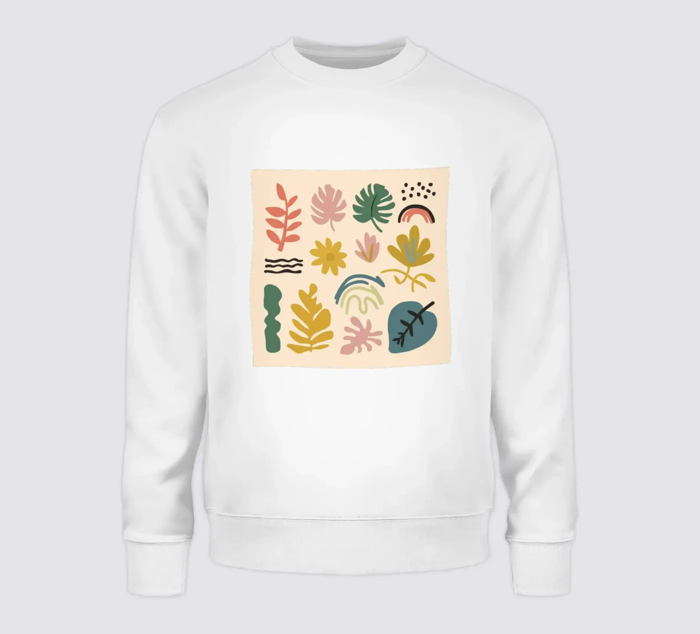 Patchwork botanique abstrait sweat de Luxe Brush