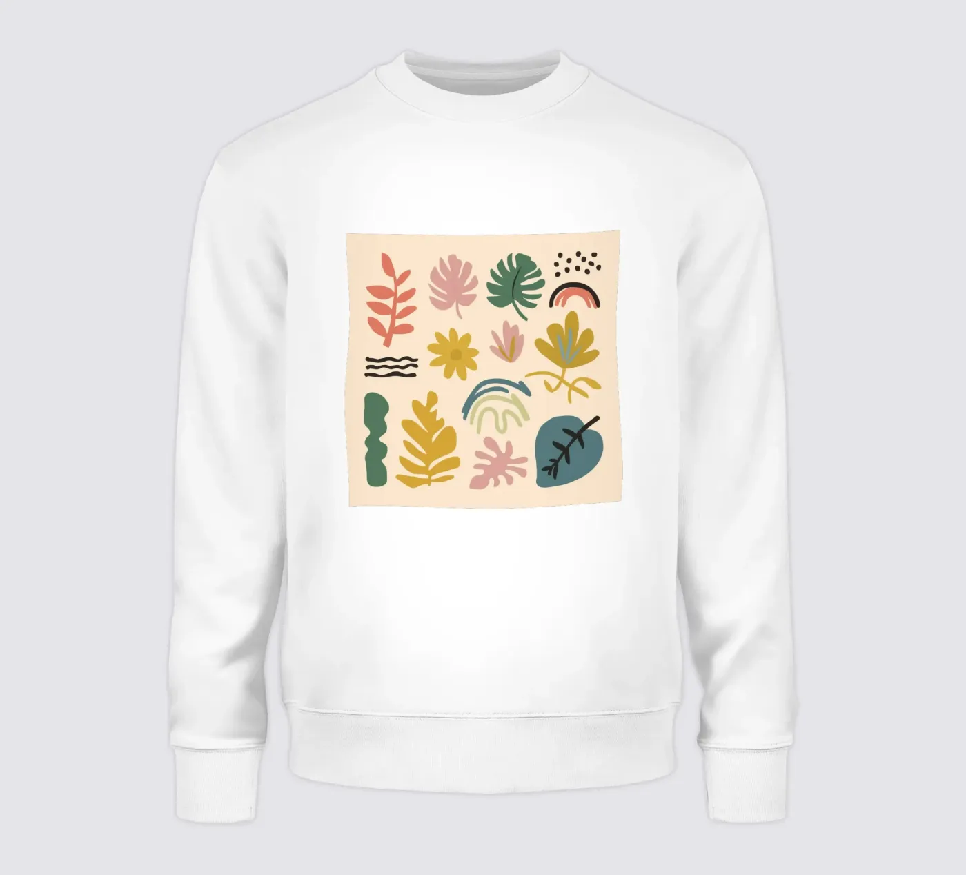 Patchwork botanique abstrait sweat de Luxe Brush