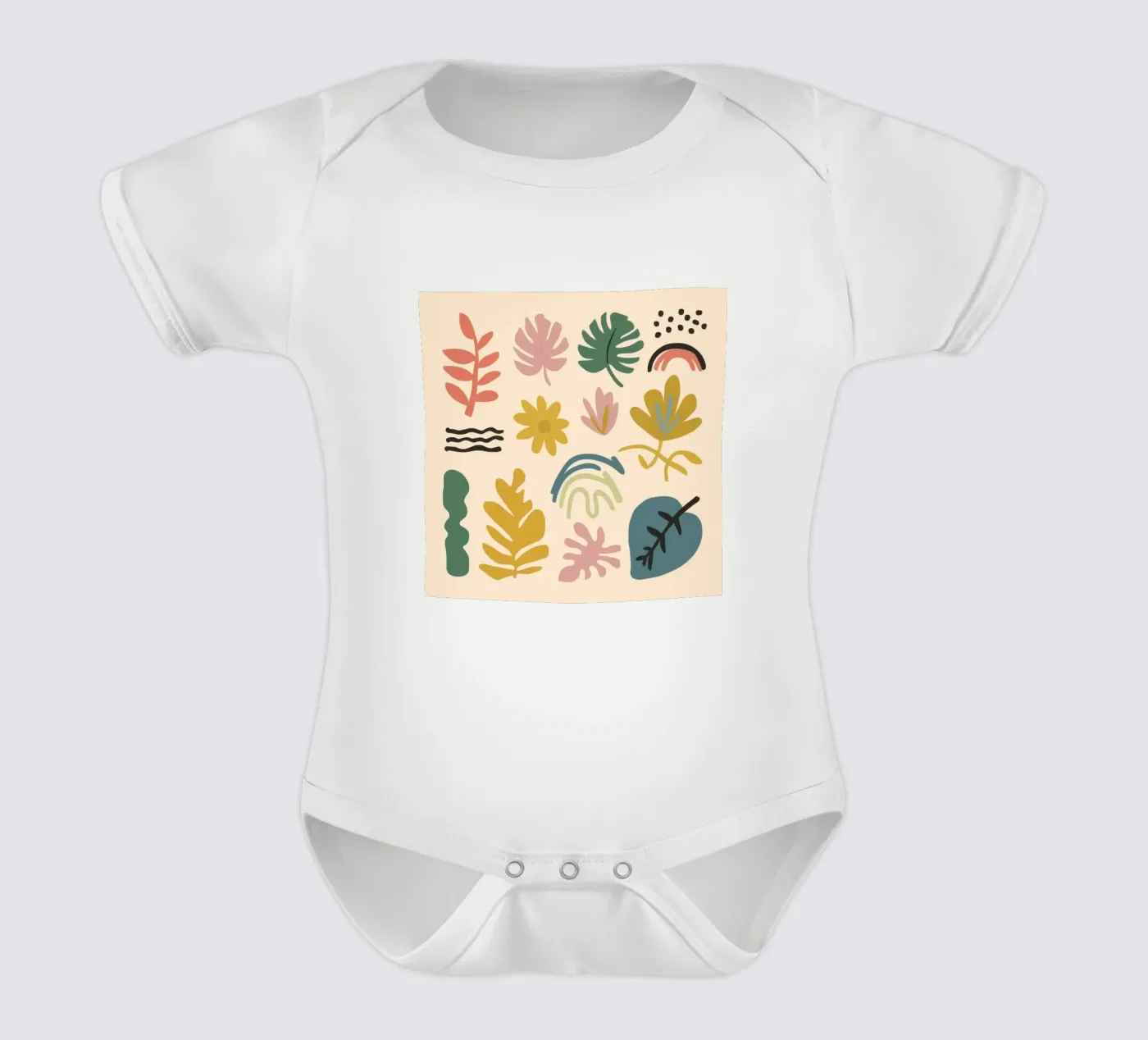 Patchwork botanique abstrait body bébé de Luxe Brush