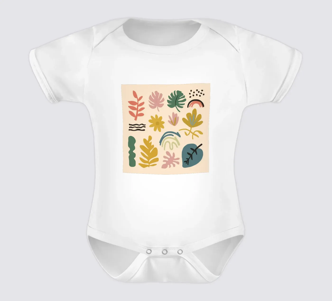 Patchwork botanique abstrait body bébé de Luxe Brush