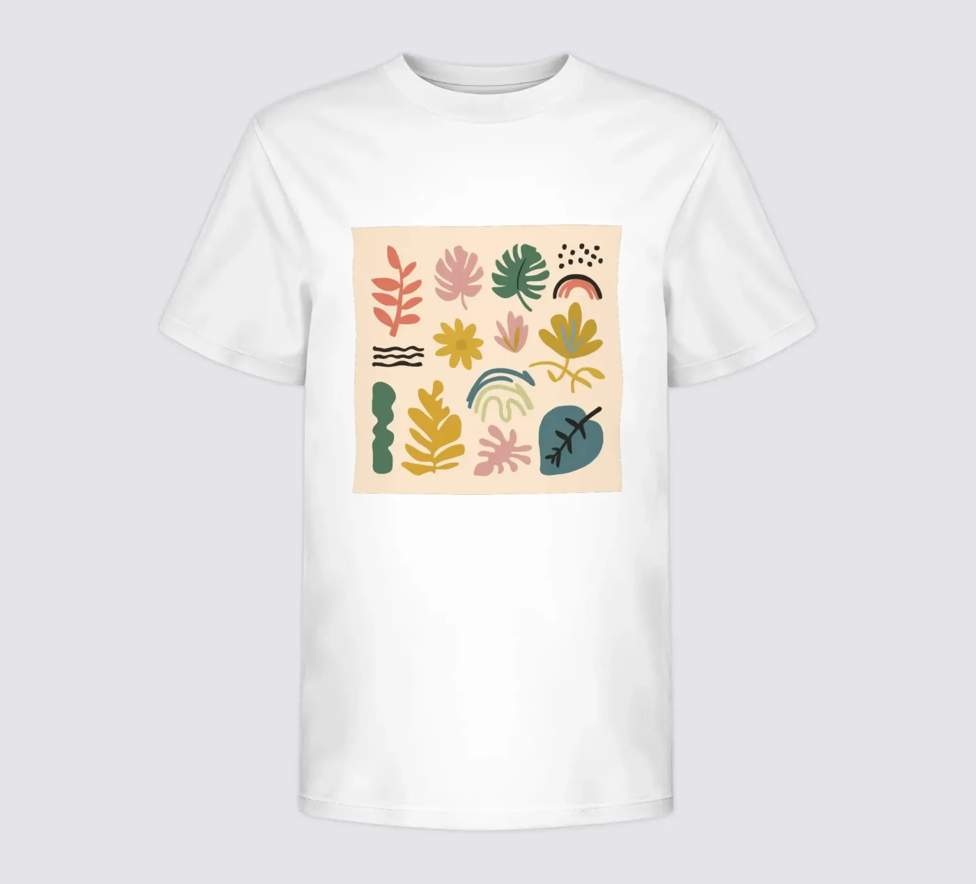 Patchwork botanico astratto t-shirt bambini da Luxe Brush