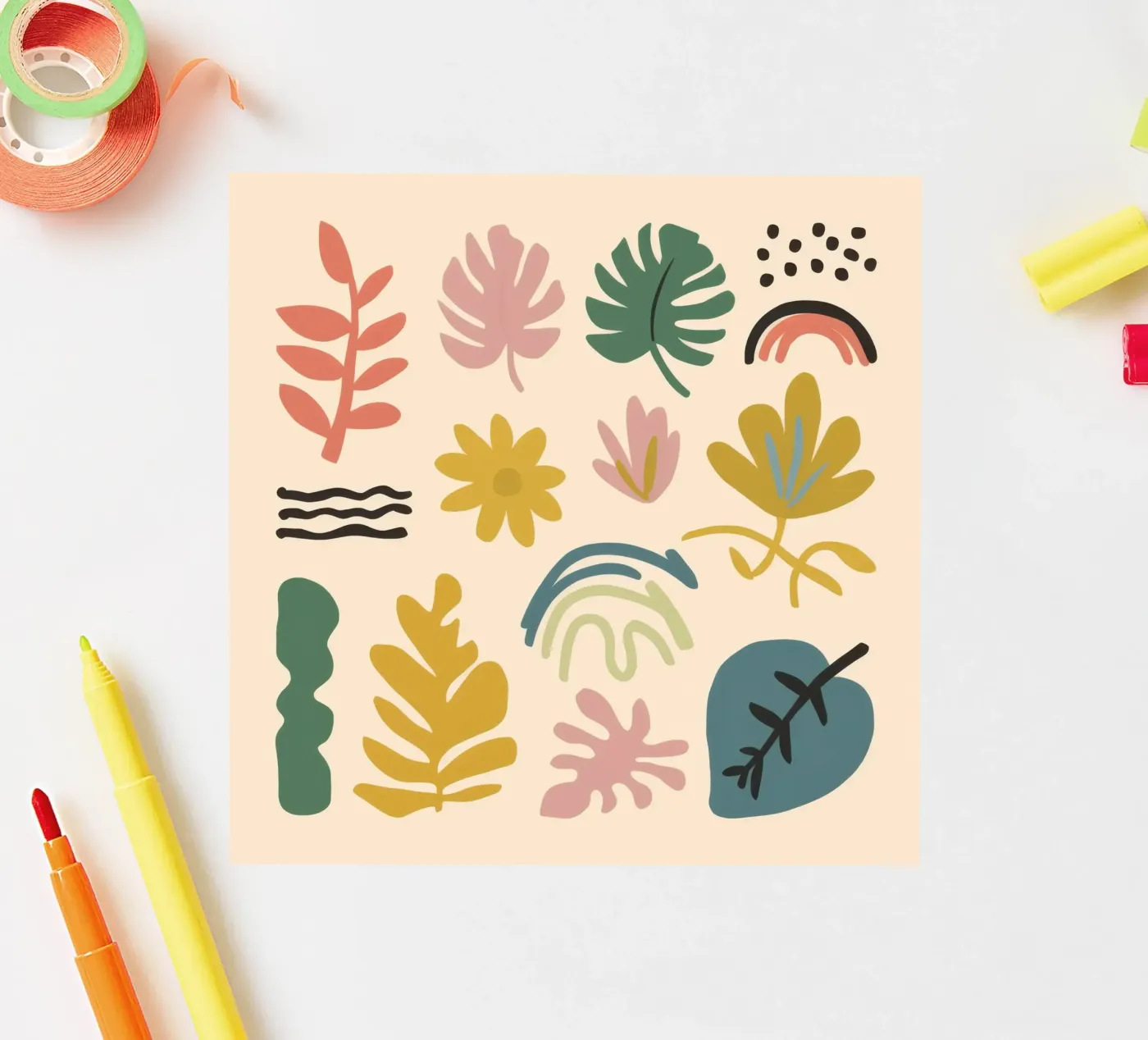 Botanical Abstract Patchwork sticker by Luxe Brush