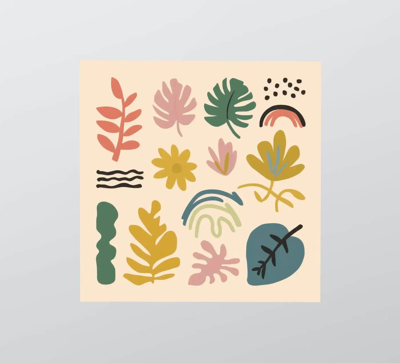 Botanical Abstract Patchwork sticker by Luxe Brush