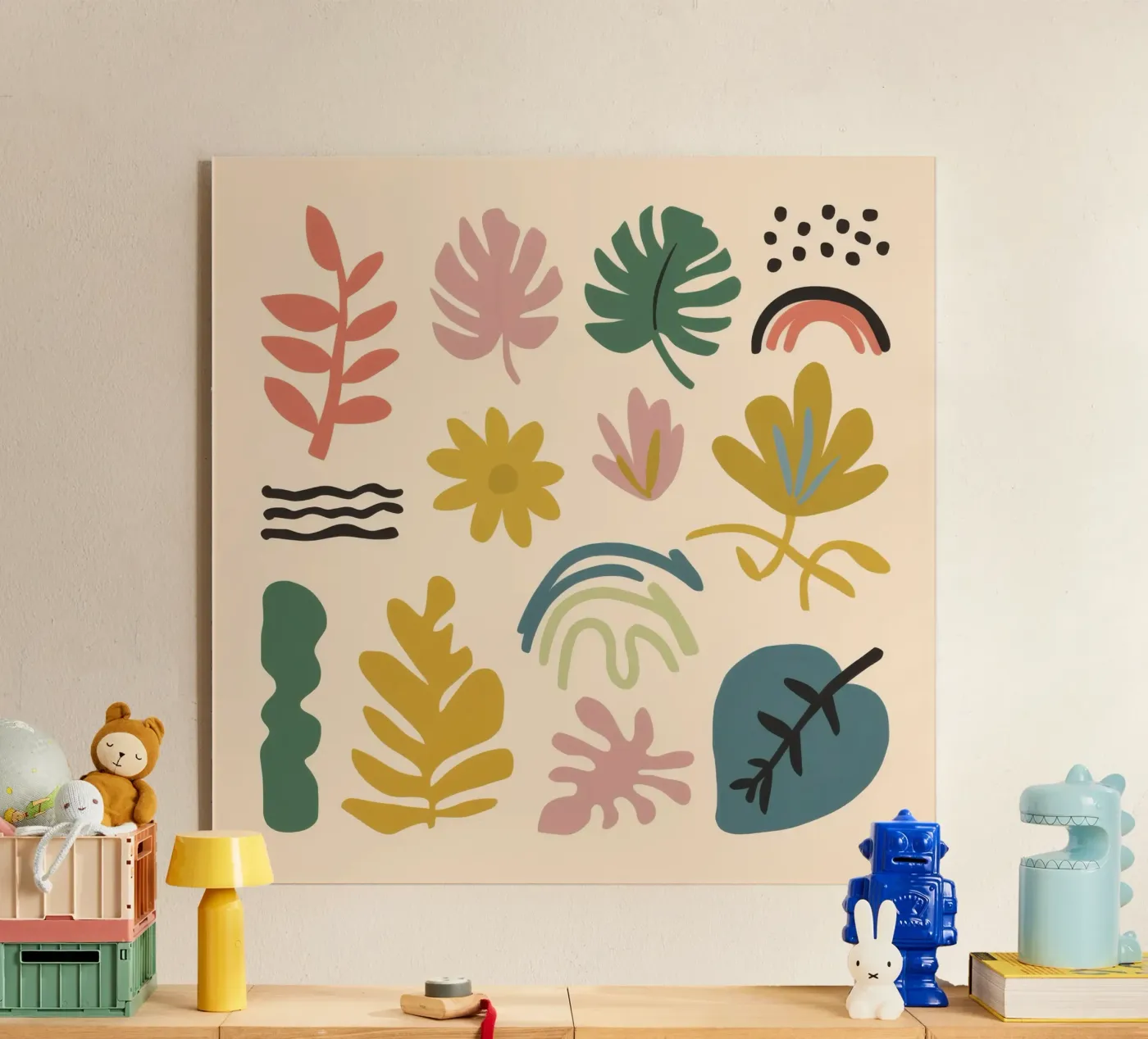 Patchwork botanique abstrait plexiglas de Luxe Brush