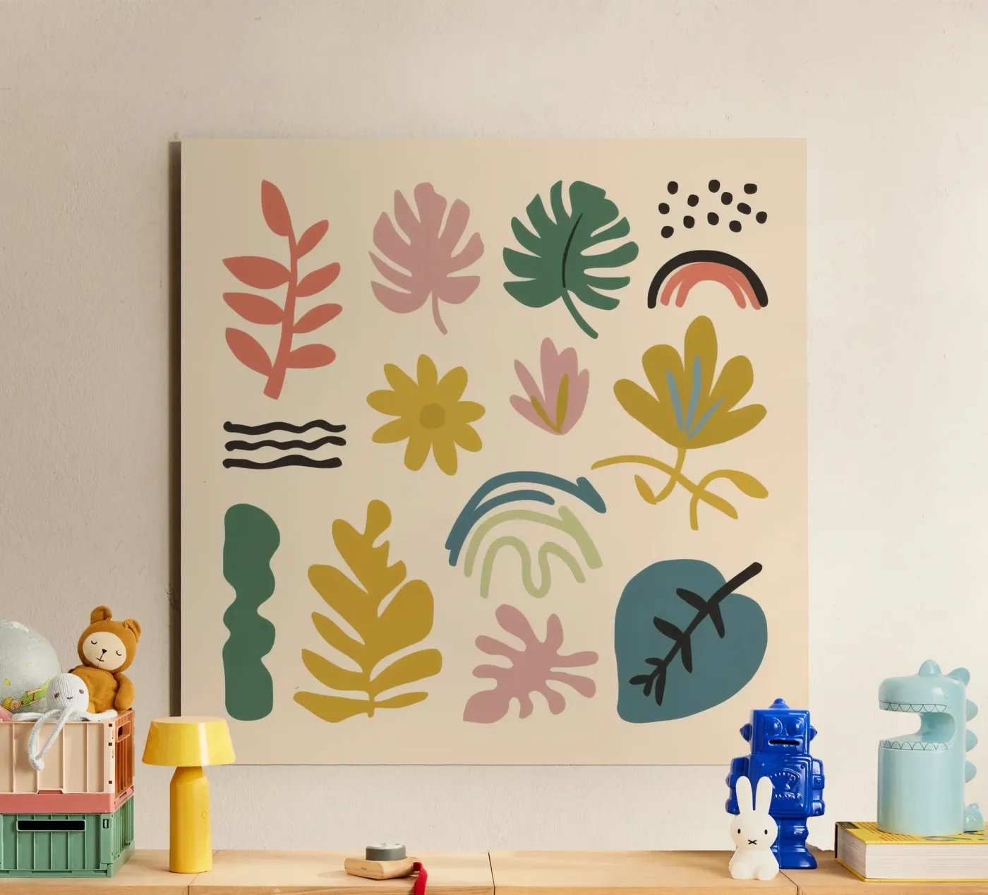 Patchwork botanique abstrait panneau forex de Luxe Brush