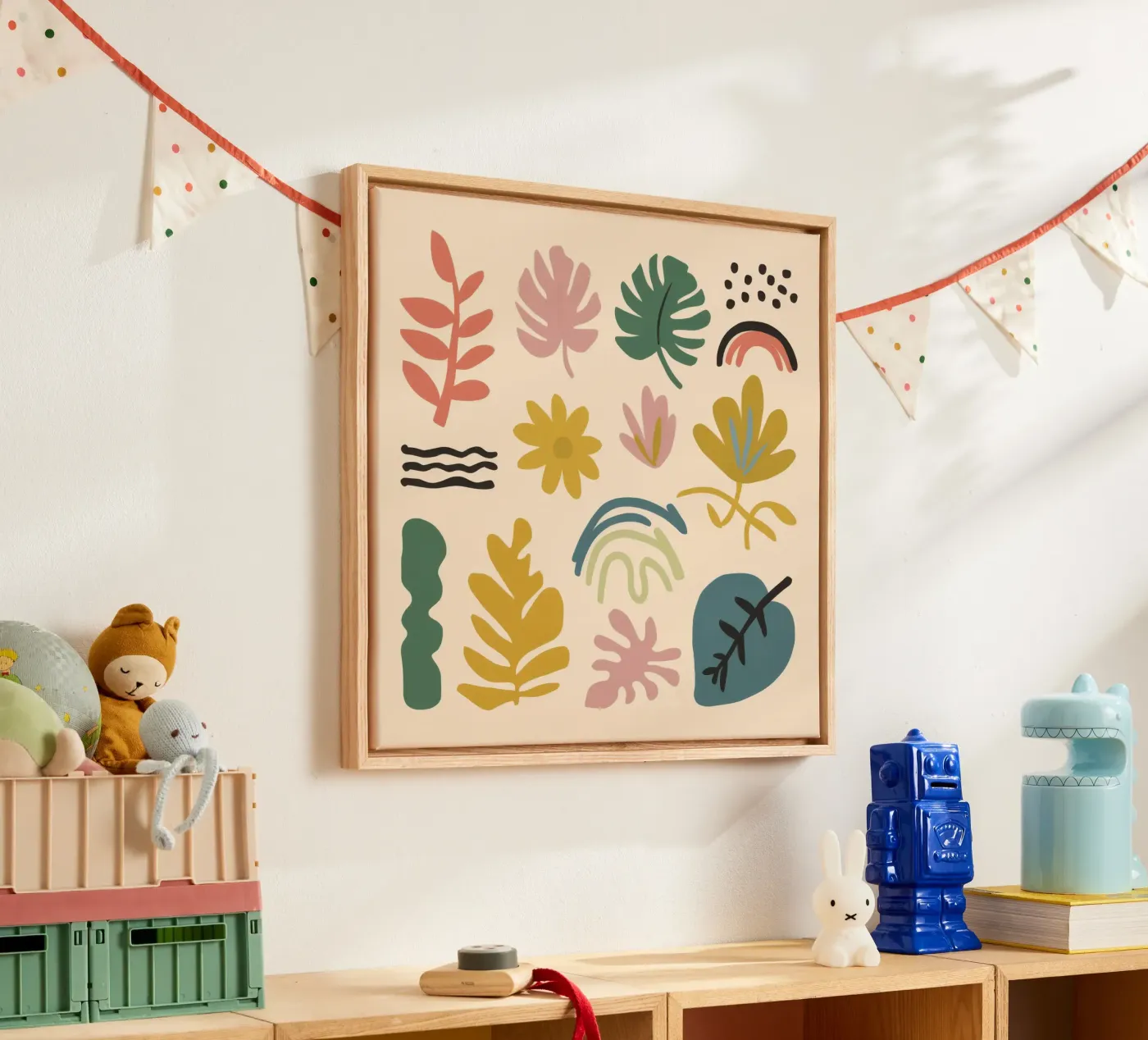 Patchwork botanique abstrait toile de Luxe Brush
