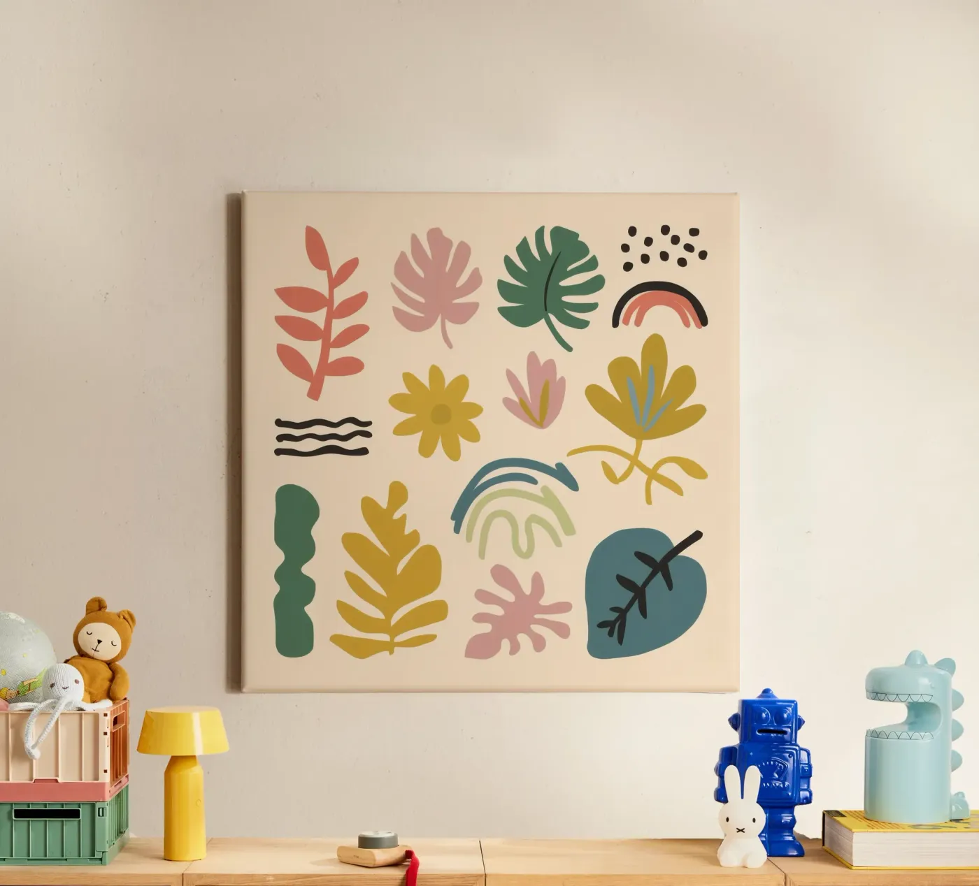 Patchwork botanique abstrait toile de Luxe Brush