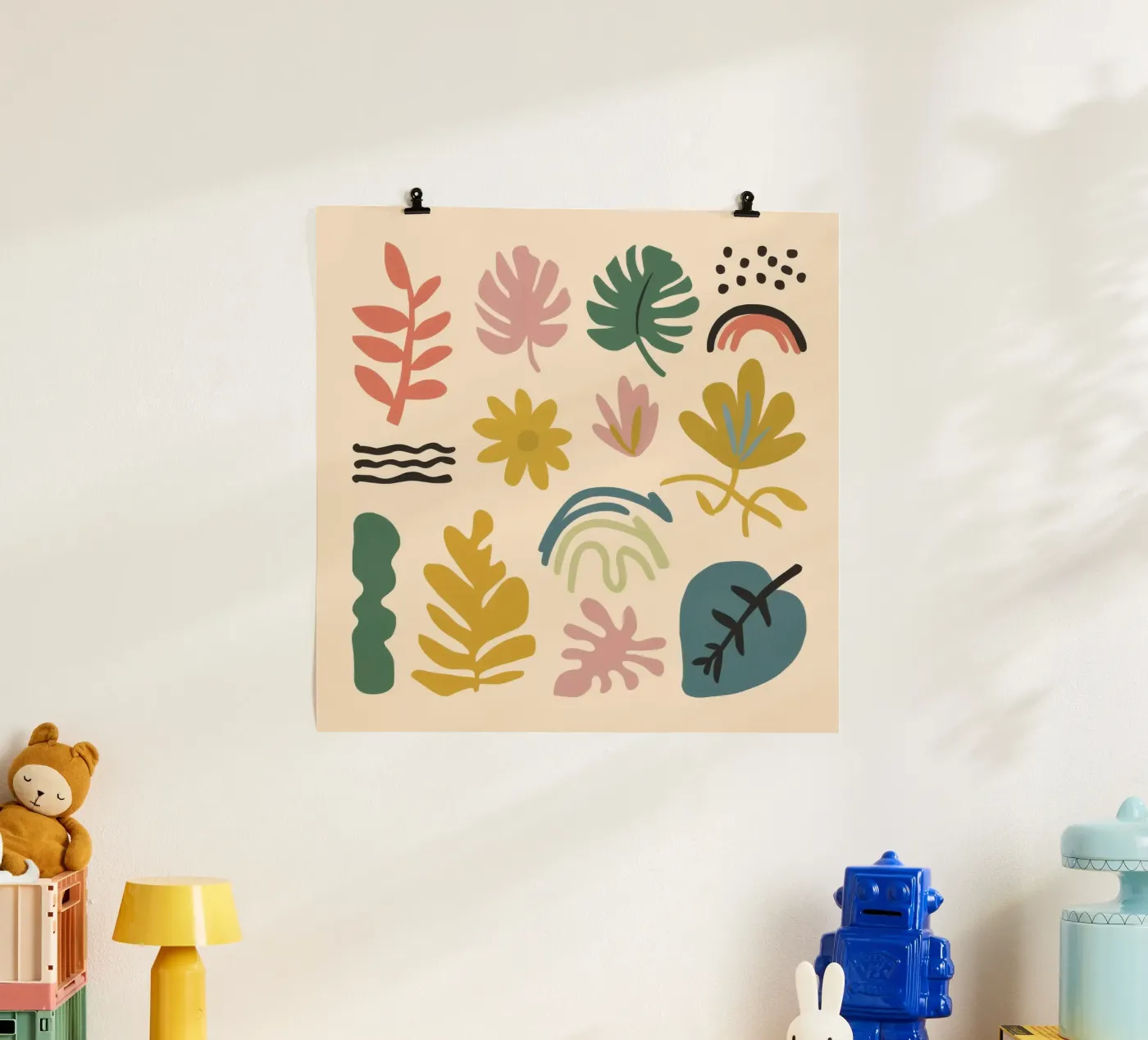 Patchwork botanique abstrait poster de Luxe Brush