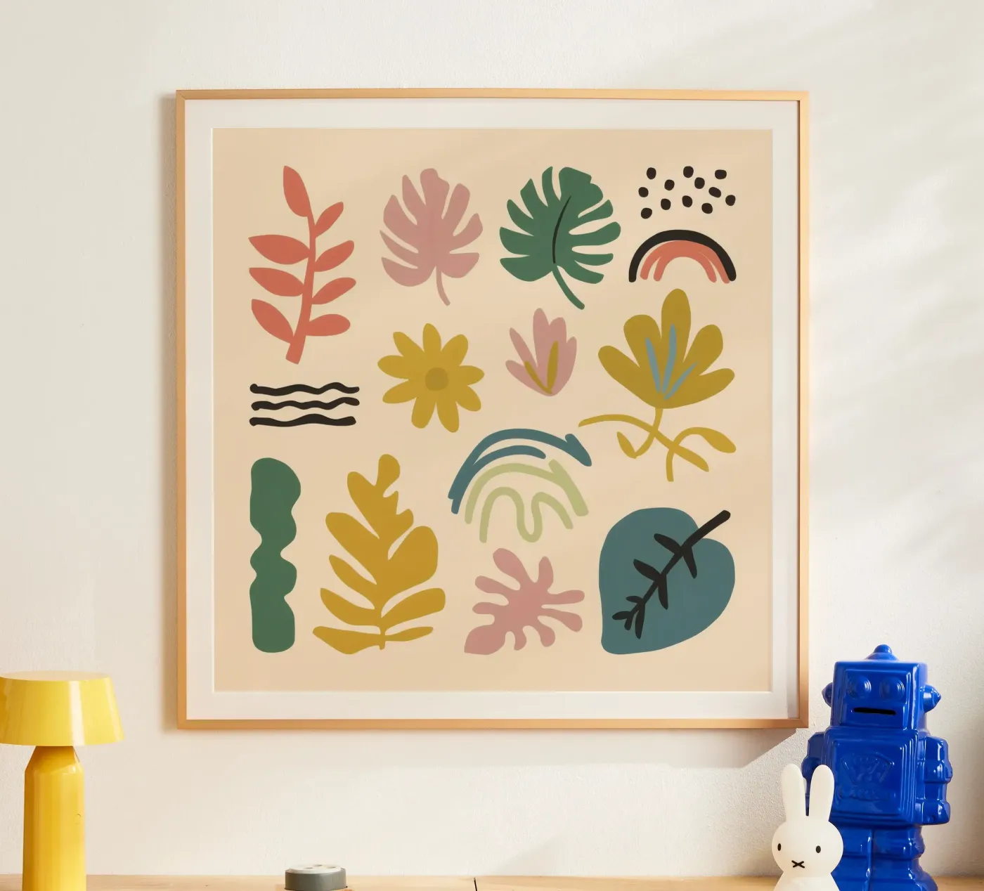 Patchwork botanique abstrait poster de Luxe Brush