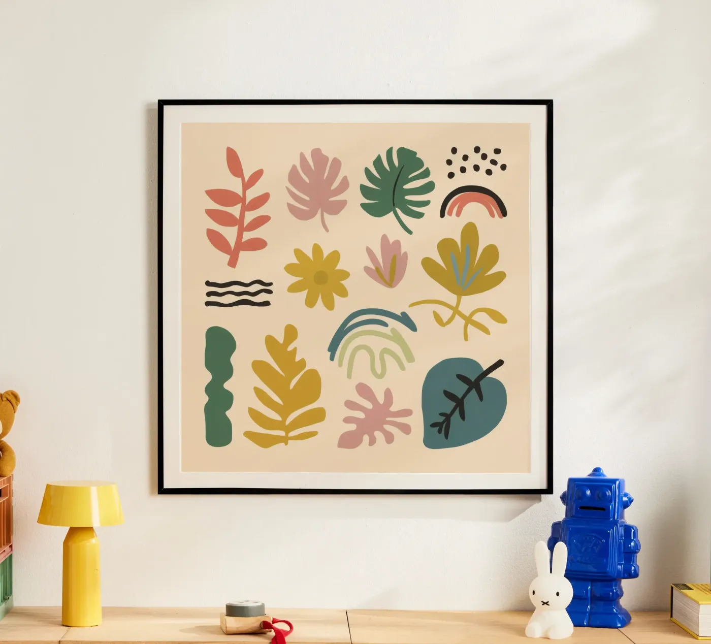 Patchwork botanique abstrait poster de Luxe Brush