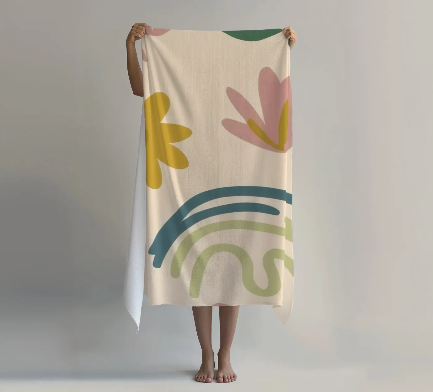 Patchwork botanico astratto telo mare da Luxe Brush
