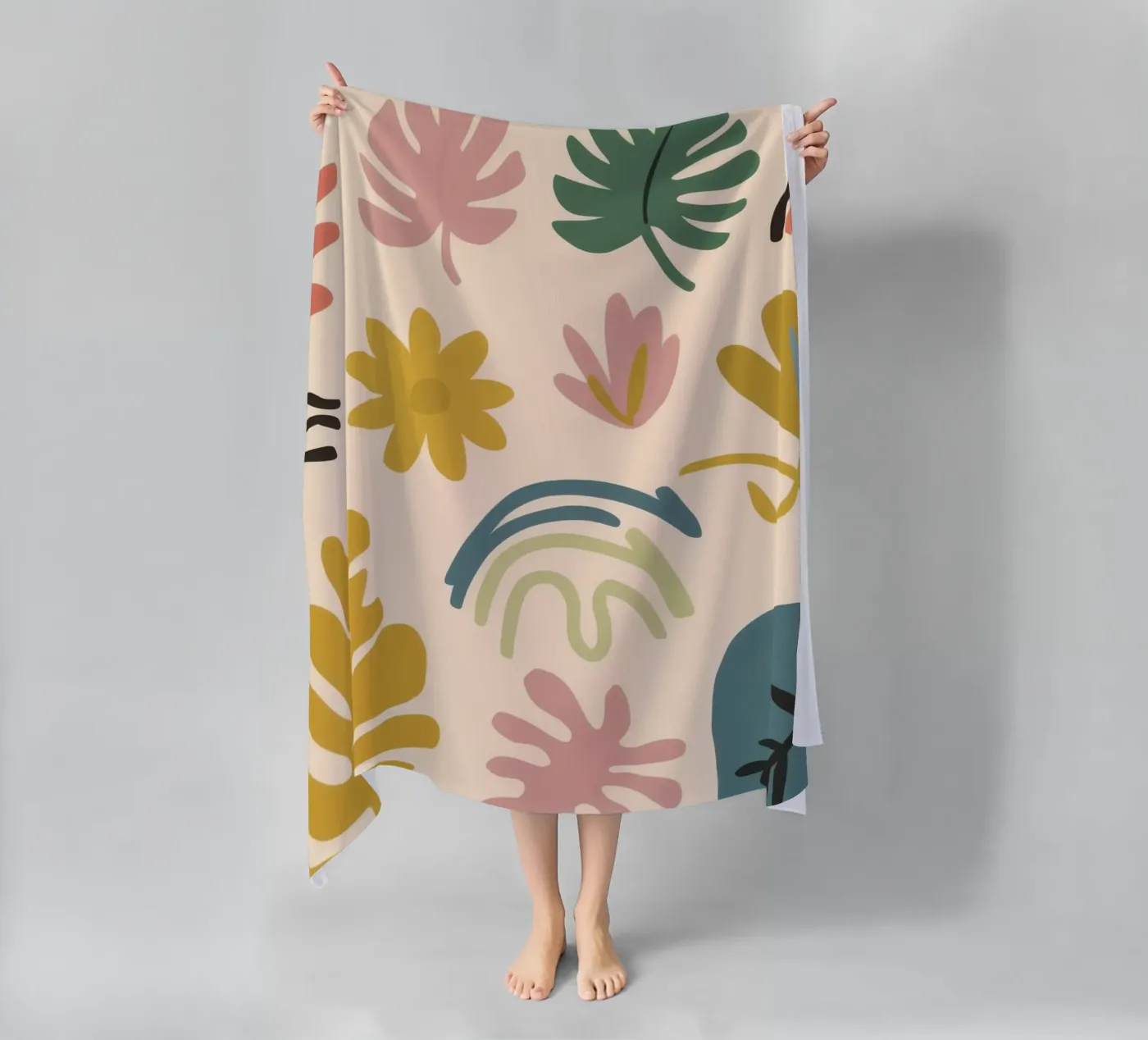 Patchwork botanico astratto telo mare da Luxe Brush
