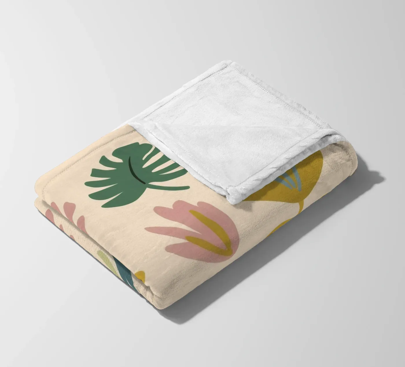 Botanical Abstract Patchwork fleece blanket by Luxe Brush
