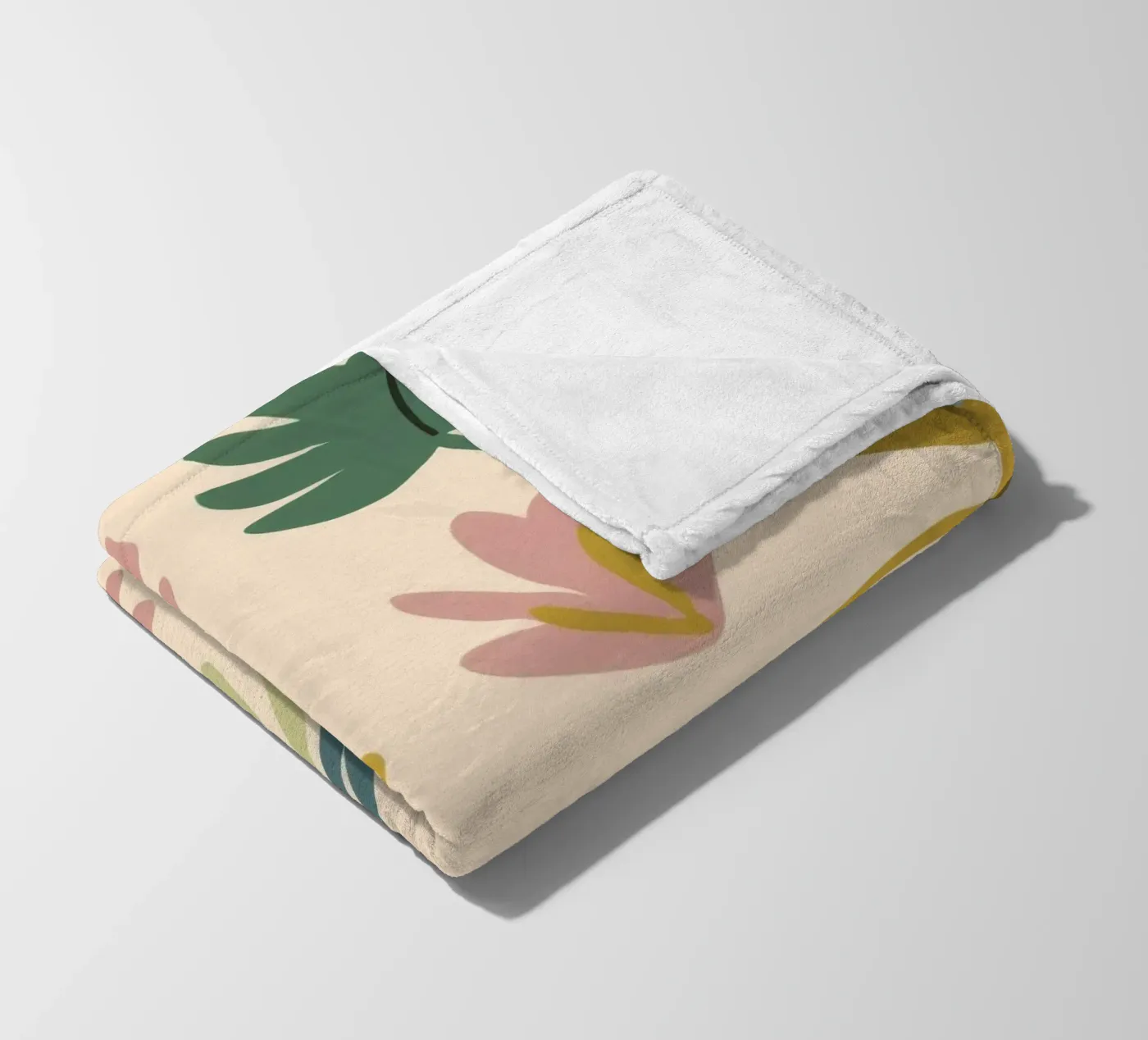 Botanical Abstract Patchwork fleece blanket by Luxe Brush