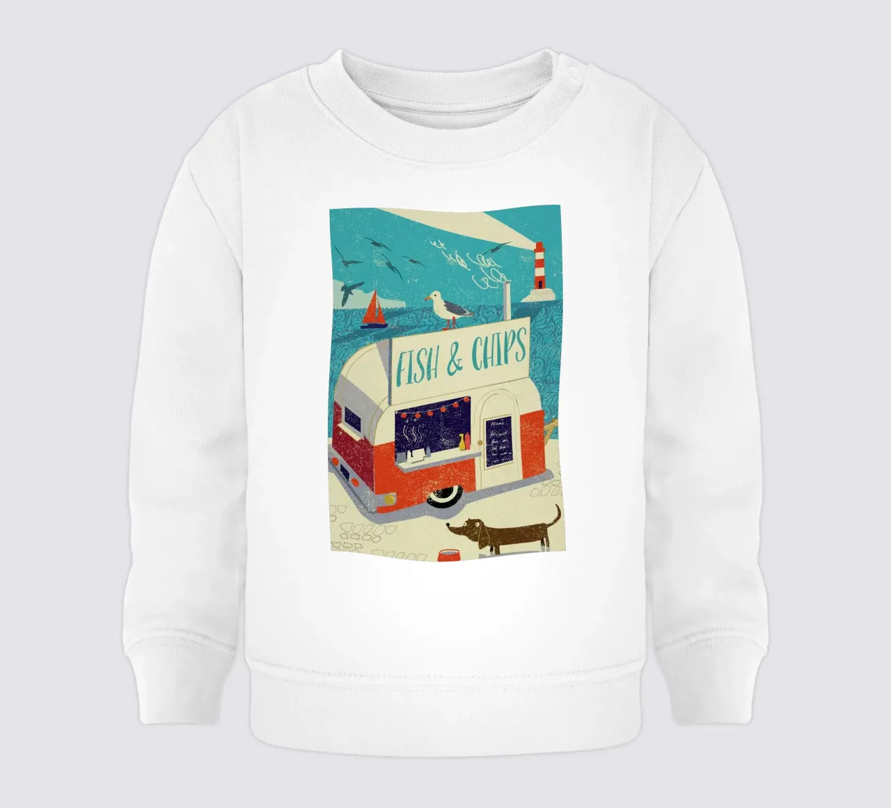 Fish and Chips felpa neonato da Rocket68
