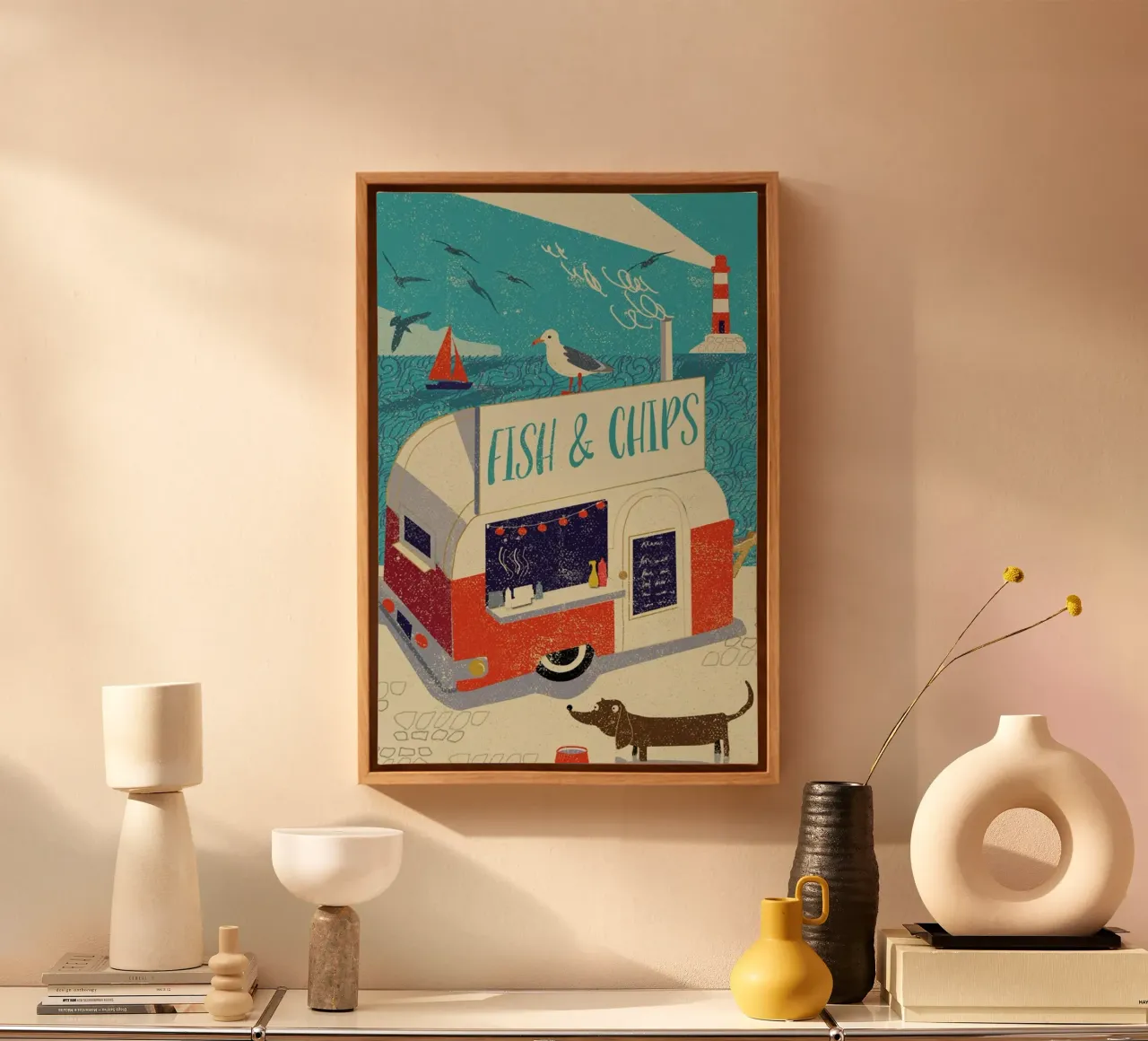 Fish and Chips canvas by Rocket68