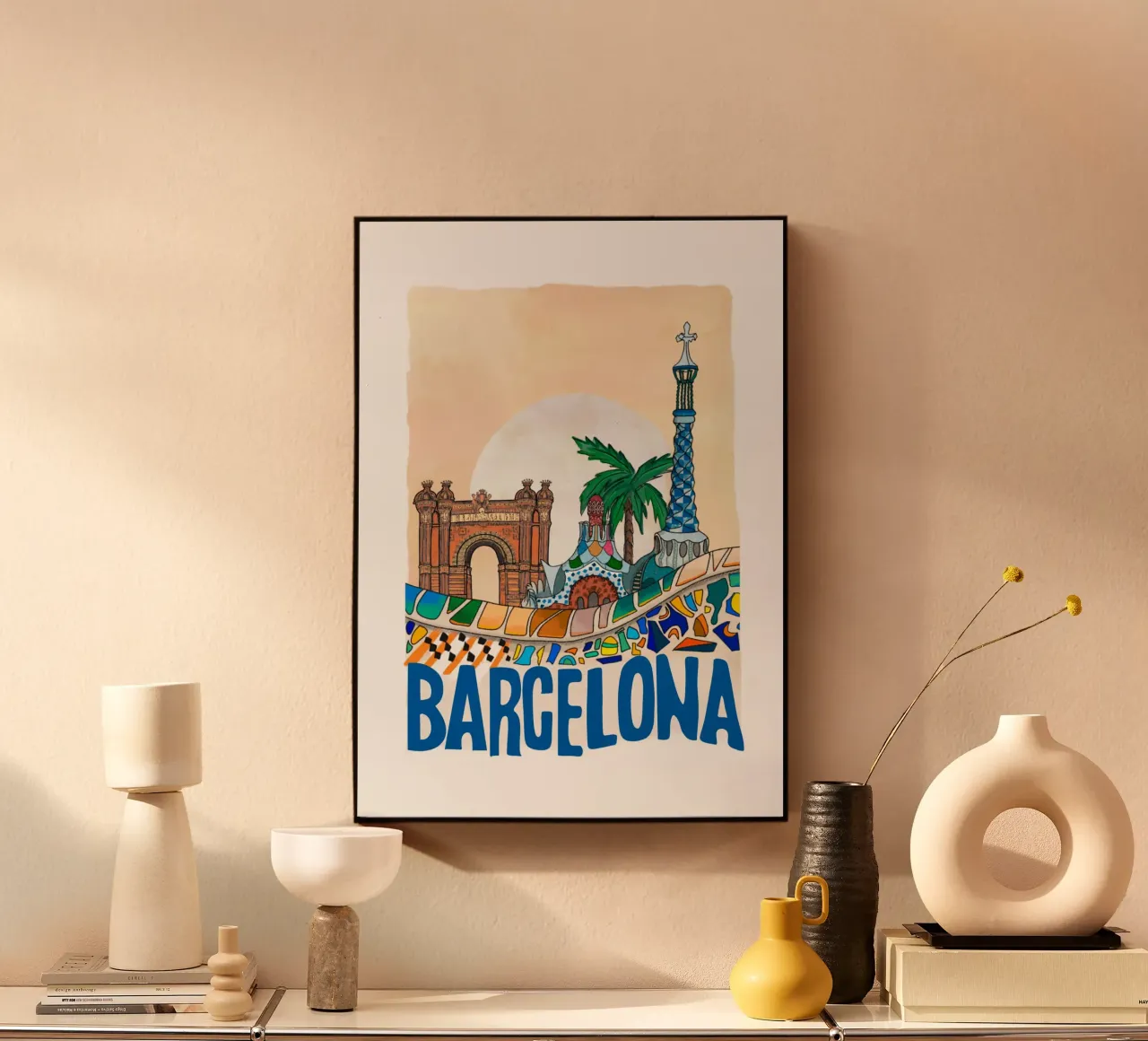 Barcelona - Park Güell and Arc de Triomf alluminio dibond da Claudiabrueggen