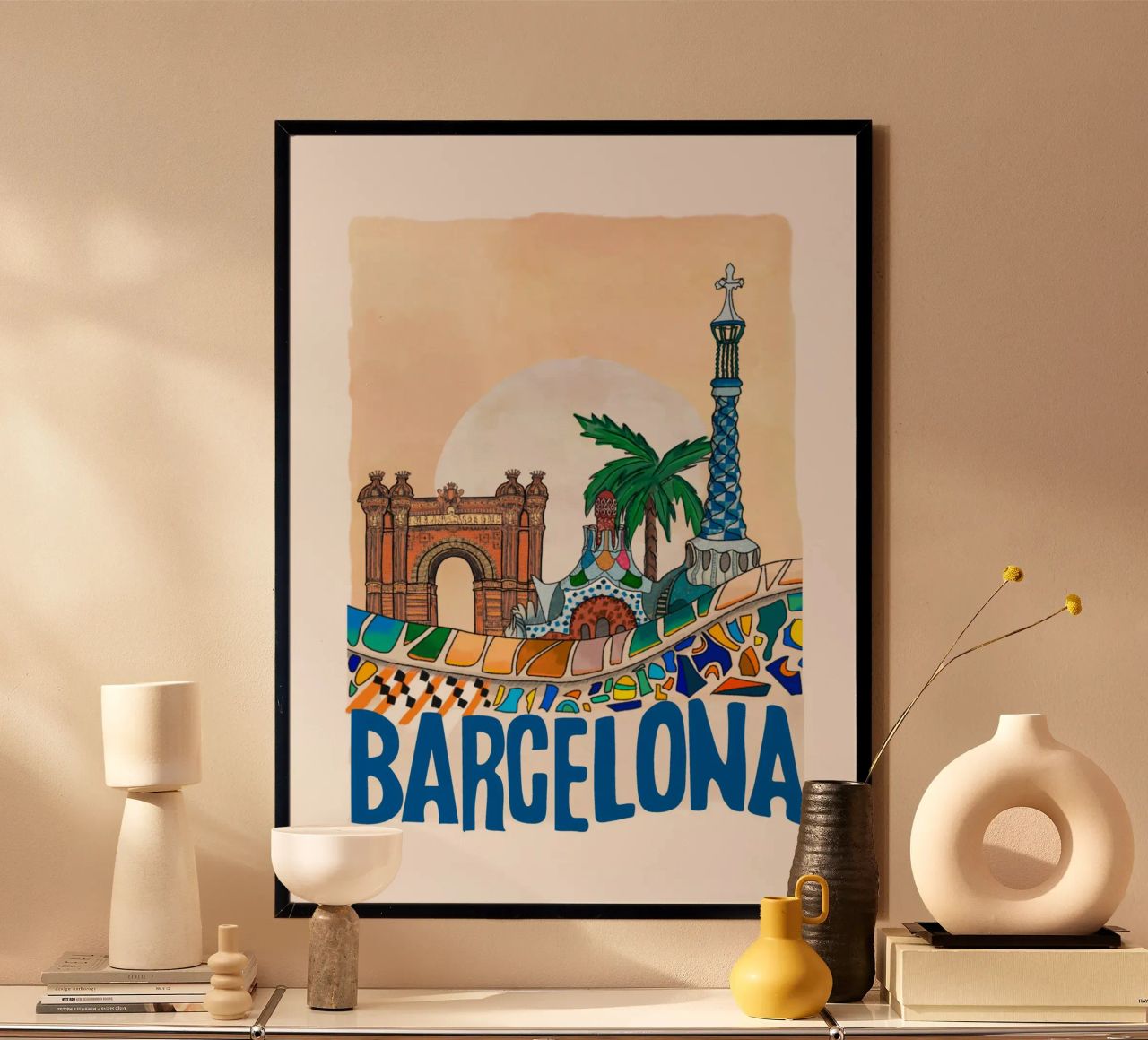 Barcelona - Park Güell and Arc de Triomf poster by Claudiabrueggen