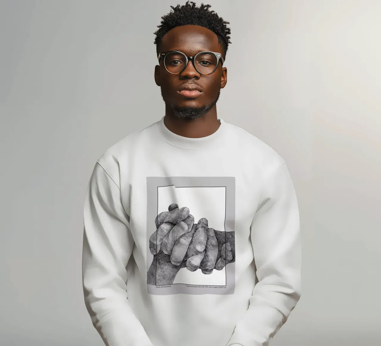 Hands drawing Hands - 2 felpa da artleejisun