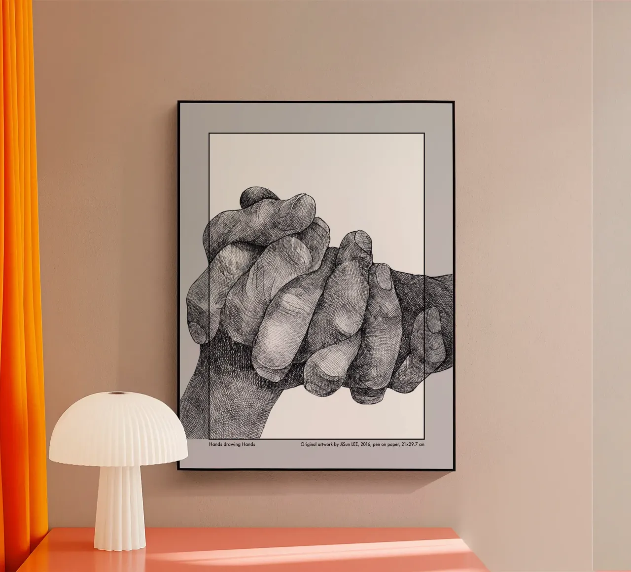 Hands drawing Hands - 2 plexiglass da artleejisun