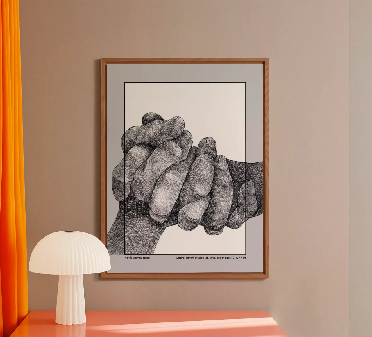 Hands drawing Hands - 2 alluminio dibond da artleejisun