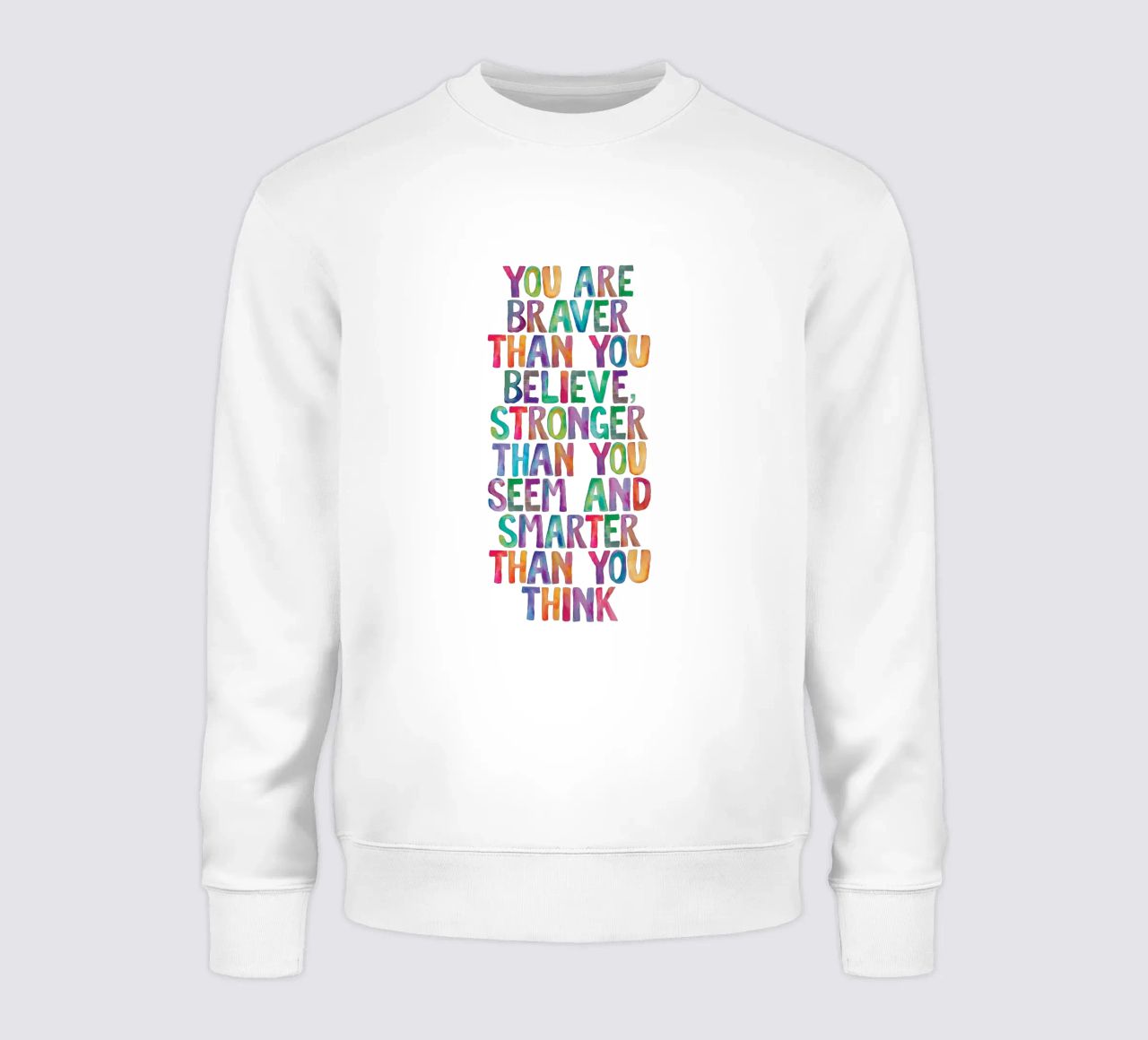 Sei più coraggioso di quanto tu creda Design tipografico arcobaleno felpa da THE MOTIVATED TYPE