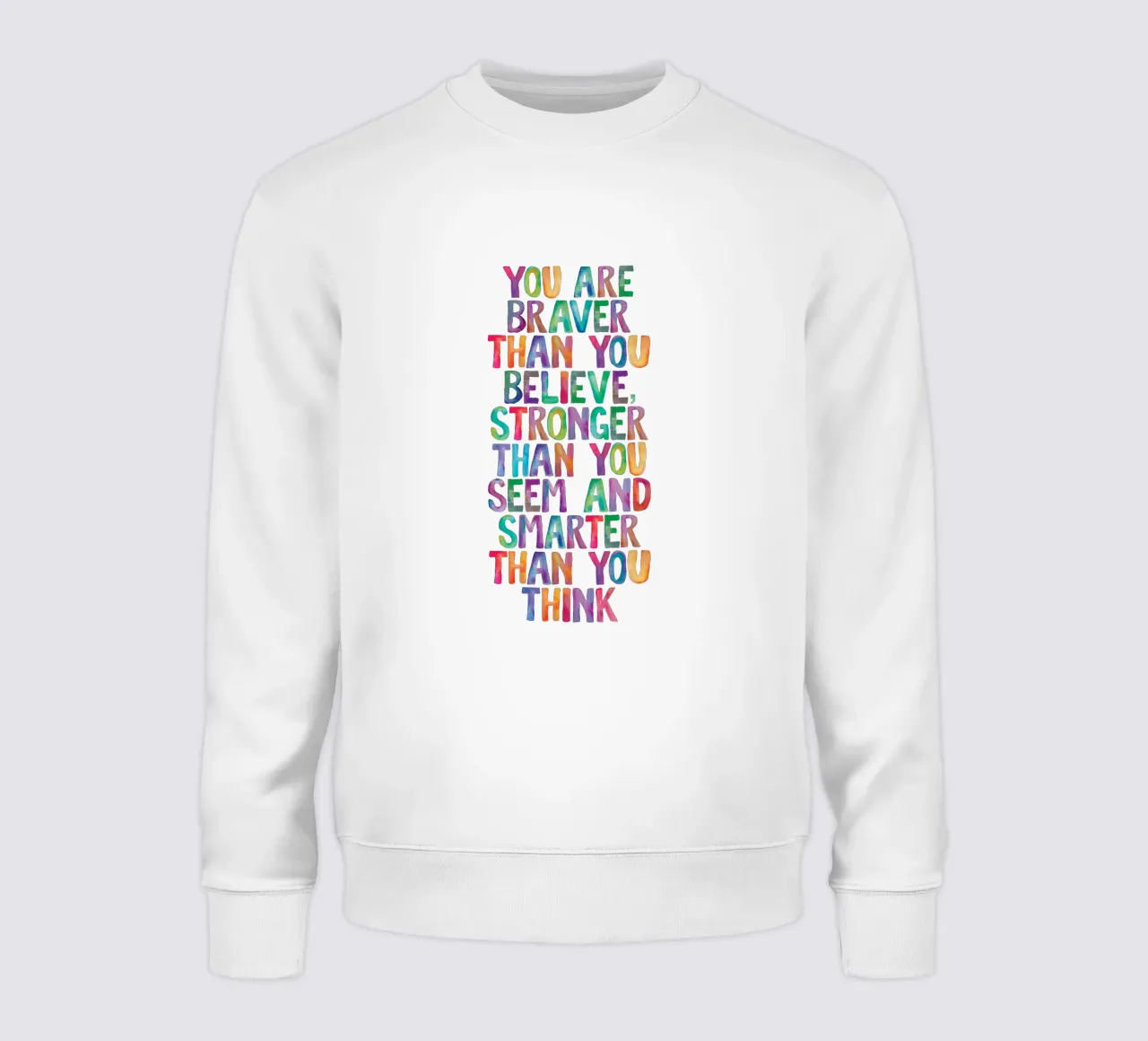 Sei più coraggioso di quanto tu creda Design tipografico arcobaleno felpa da THE MOTIVATED TYPE