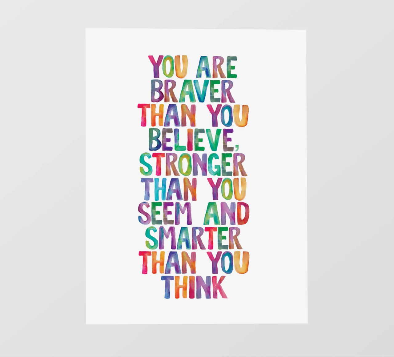 Sei più coraggioso di quanto tu creda Design tipografico arcobaleno pellicola backlit da THE MOTIVATED TYPE