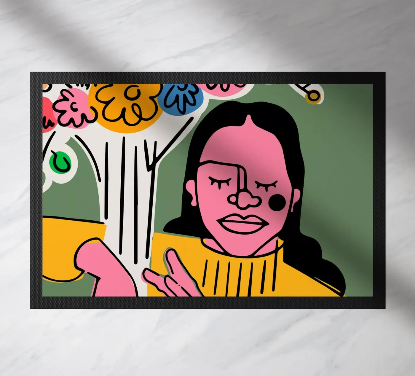 Die Blumen Fußmatte von Portraits