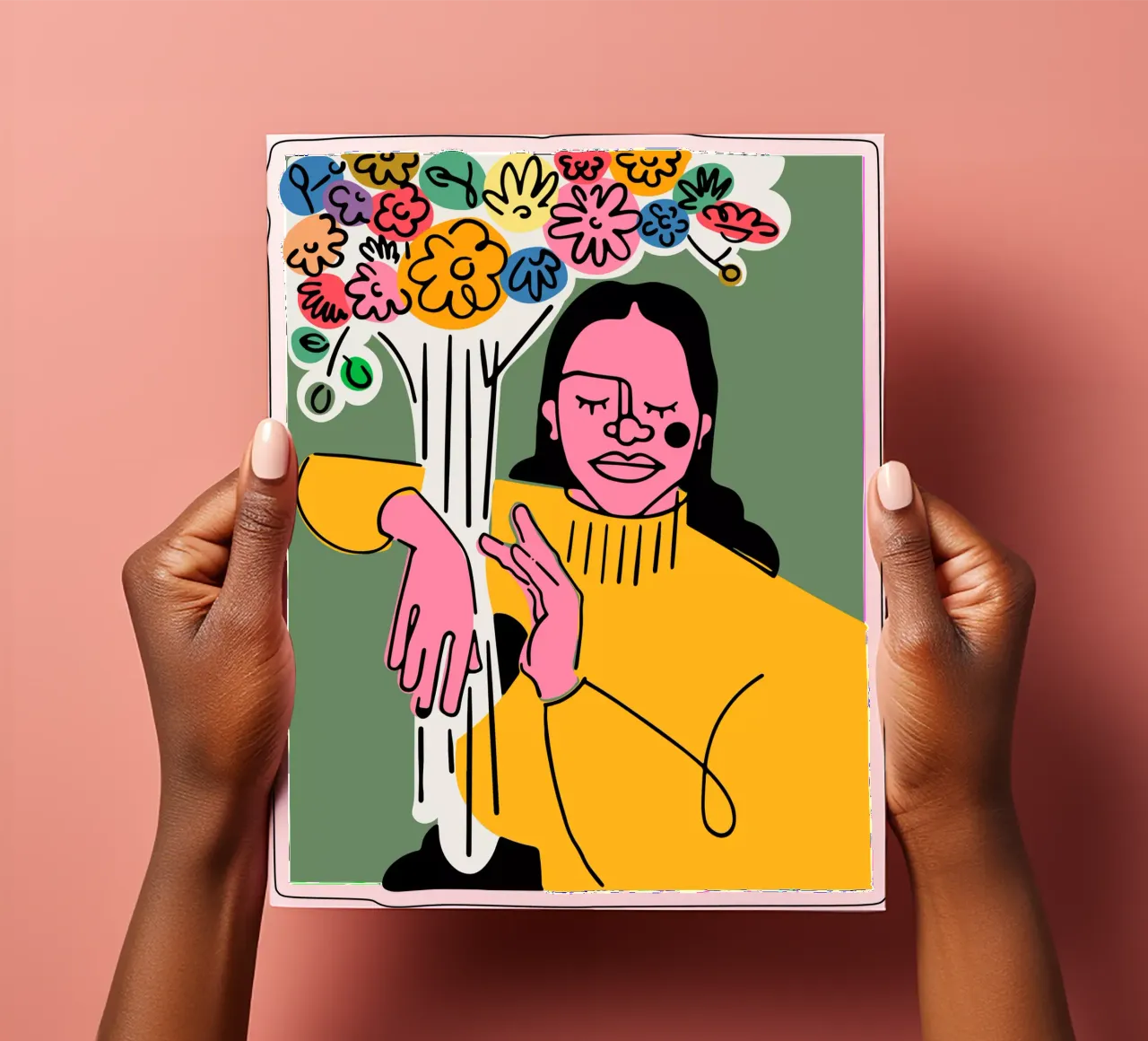 De bloemen stickervel van Portraits