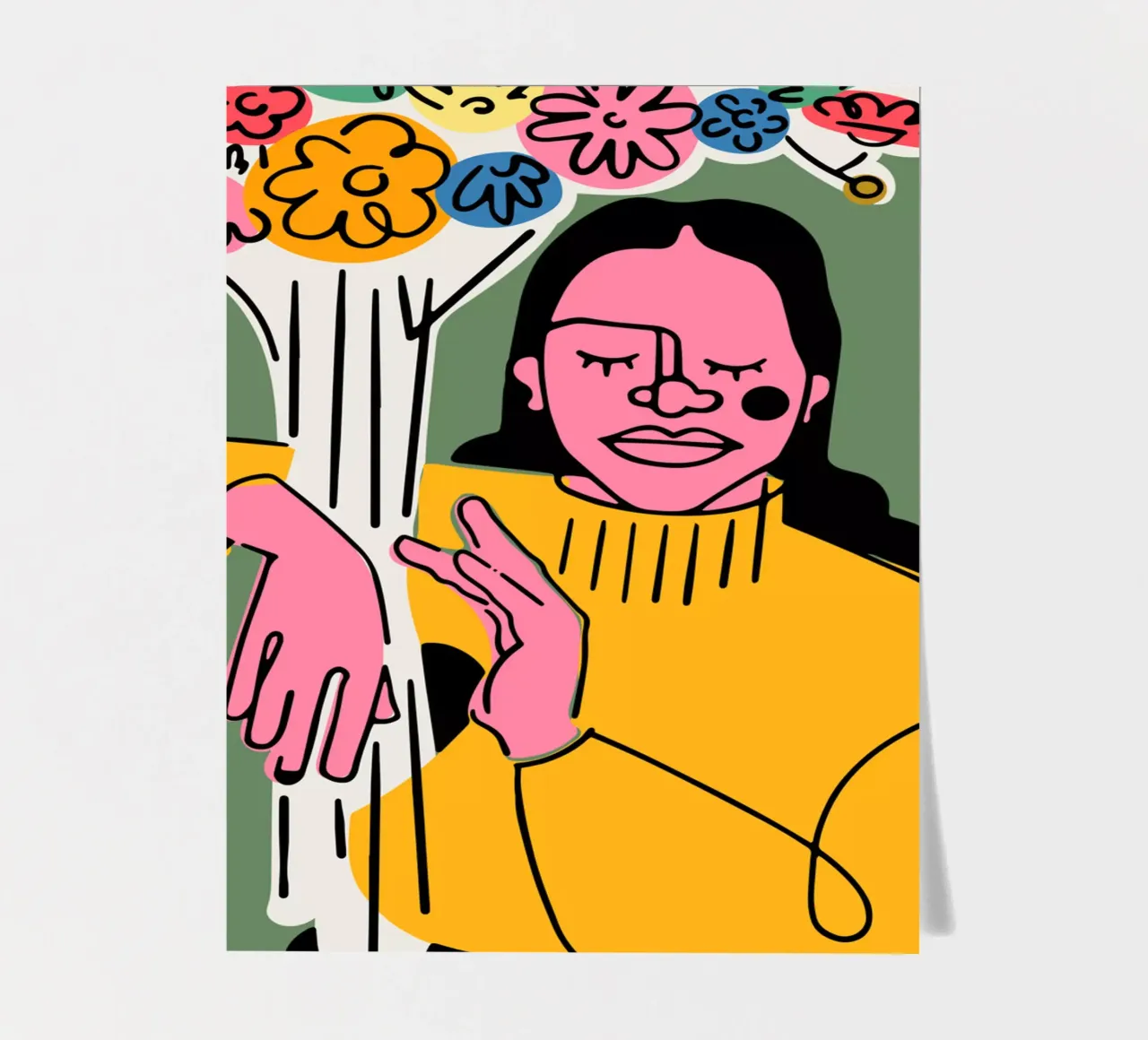 De bloemen stickervel van Portraits