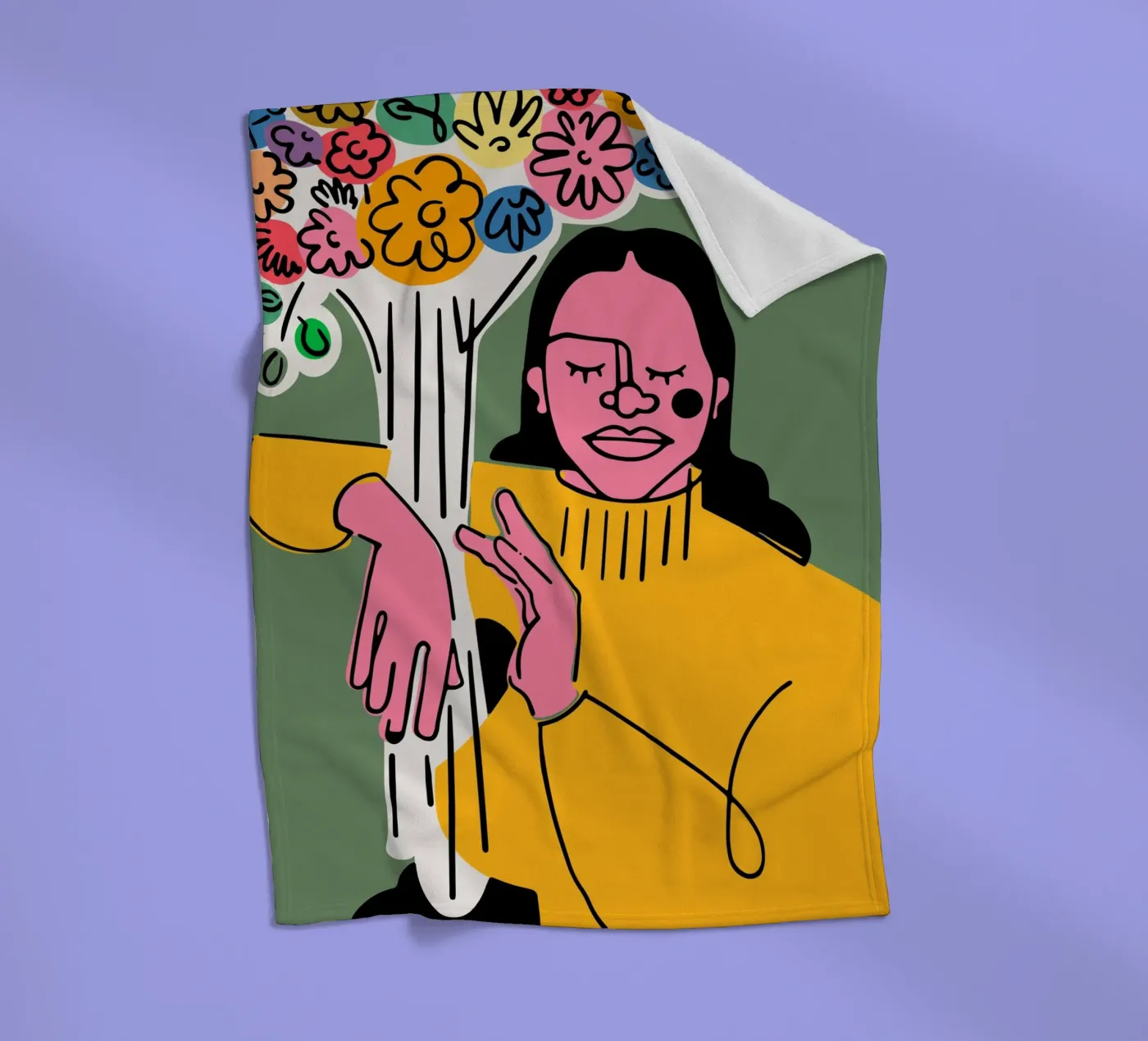 Die Blumen Fleecedecke von Portraits