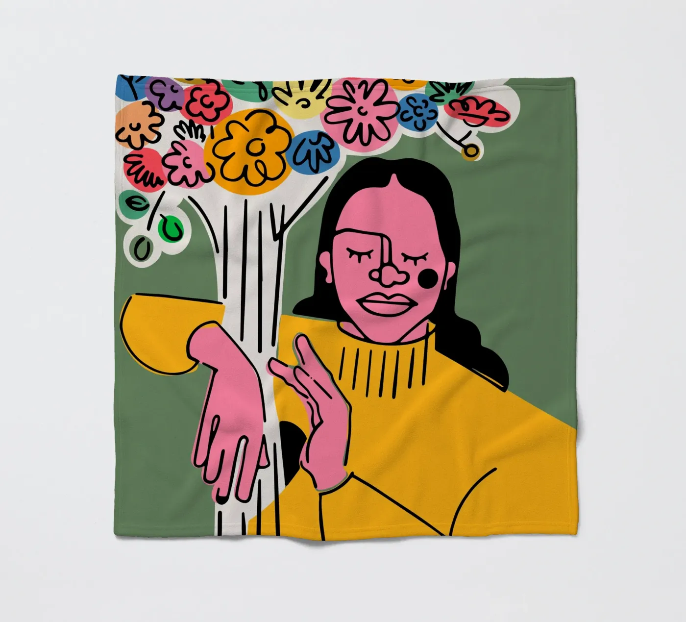 Die Blumen Fleecedecke von Portraits