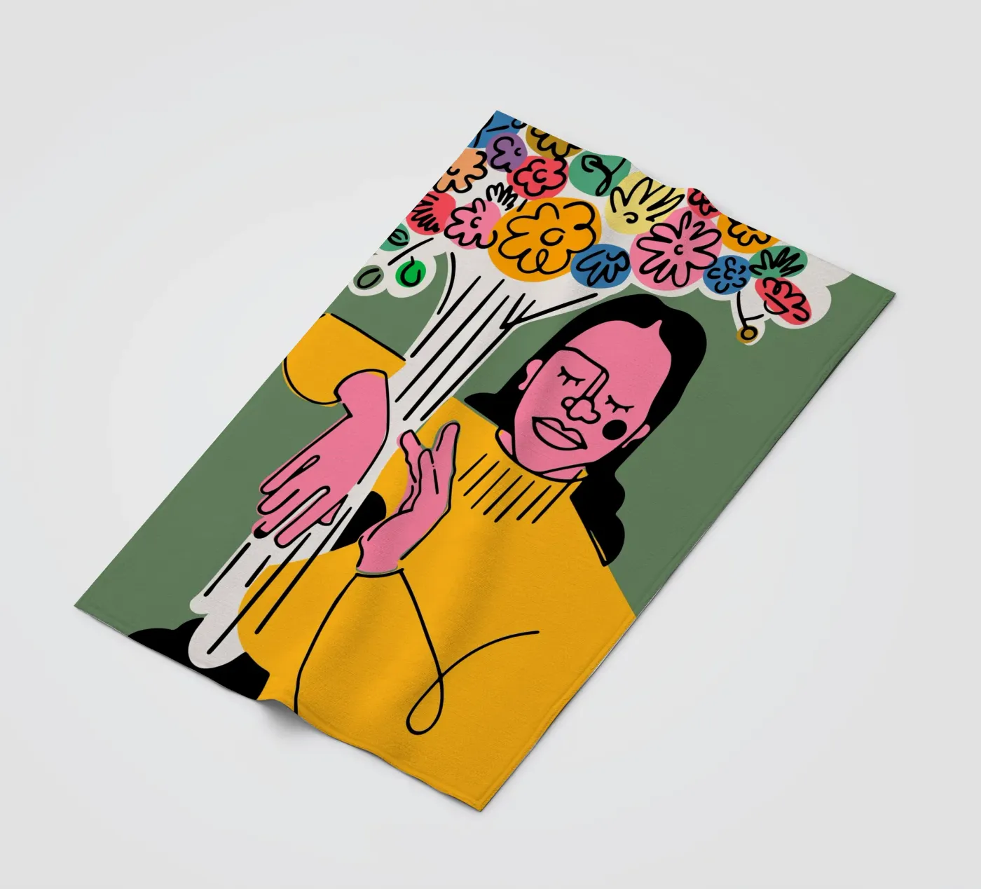 Die Blumen Fleecedecke von Portraits