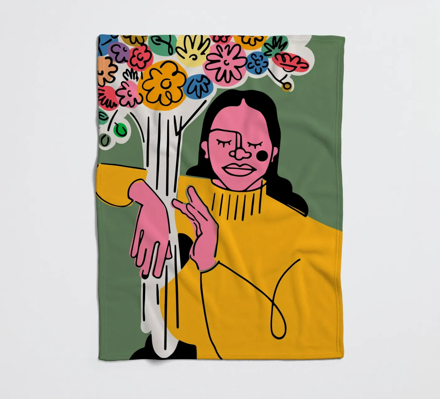 Die Blumen Fleecedecke von Portraits