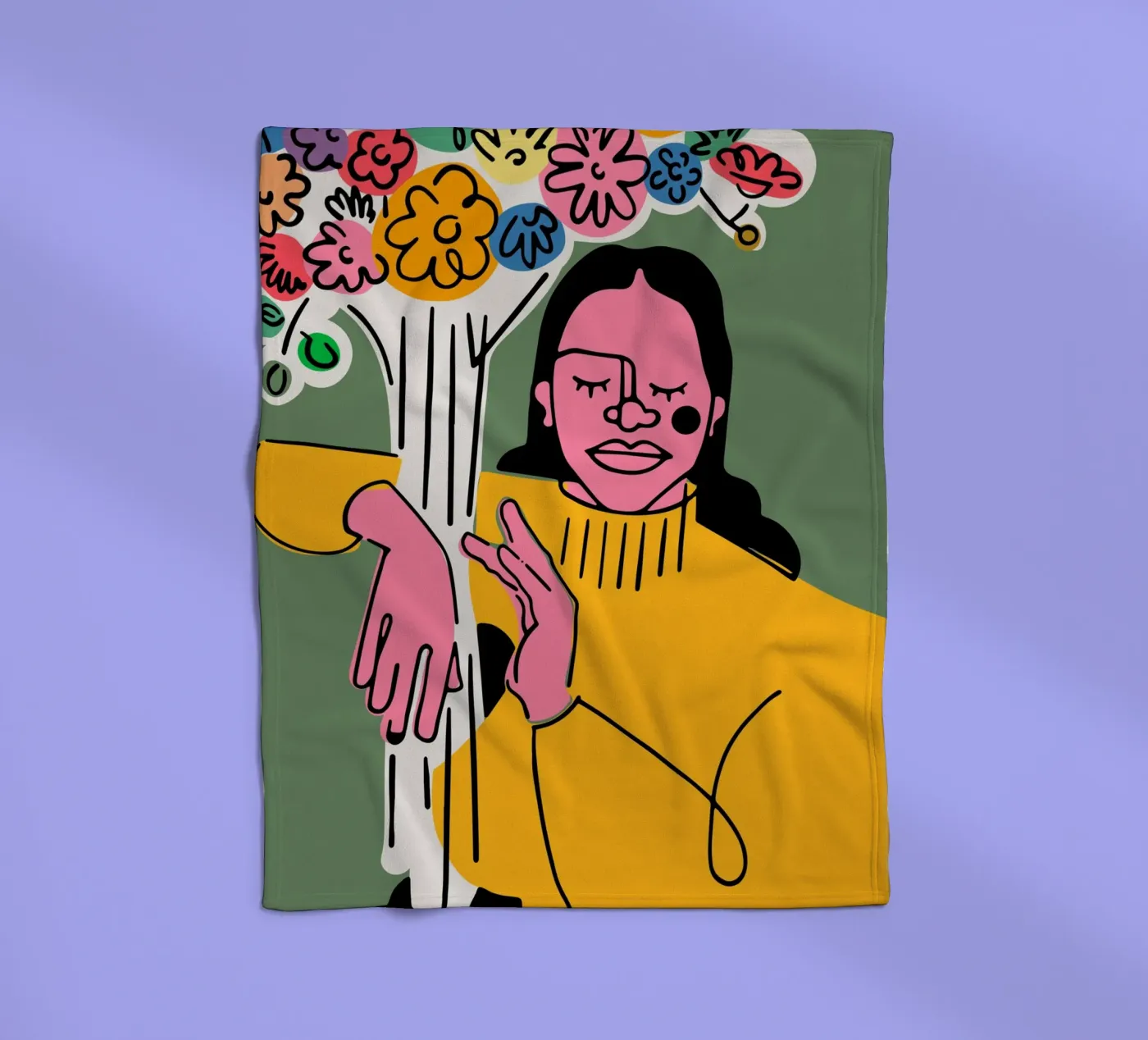 Die Blumen Fleecedecke von Portraits