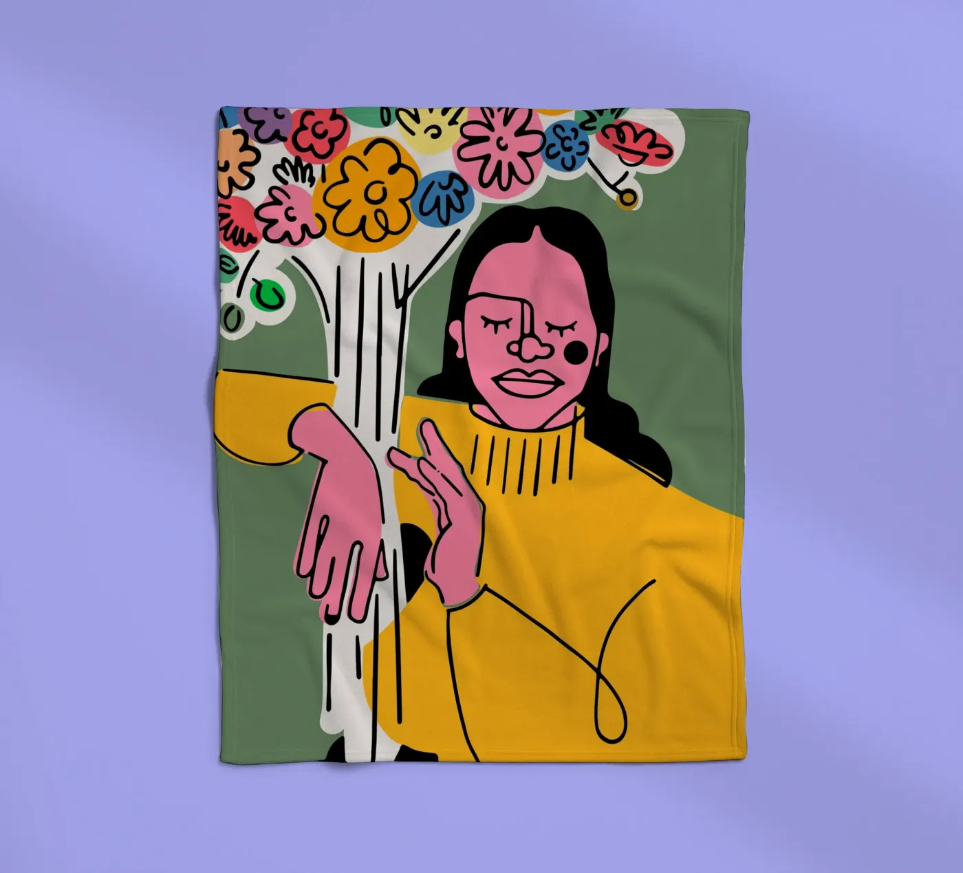 Die Blumen Fleecedecke von Portraits