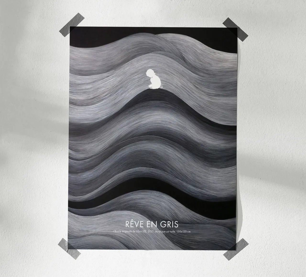 Rêve de Silhouette - 3 poster with wooden frame by artleejisun