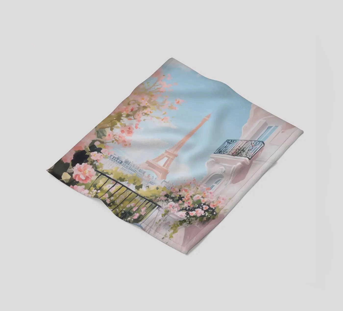 Pink Eiffel Tower fleecedeken van Cameron Martin