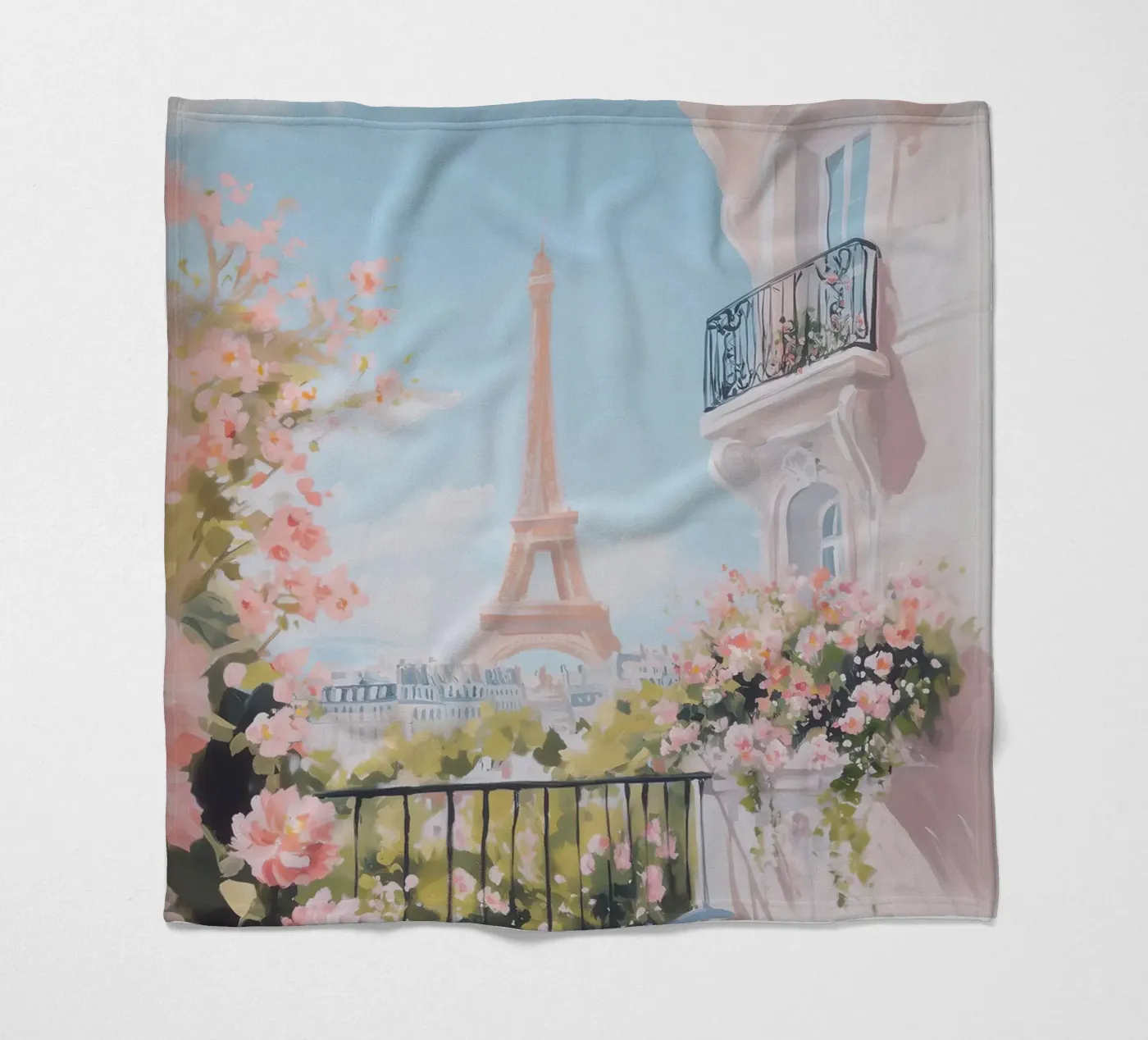Pink Eiffel Tower fleecedeken van Cameron Martin