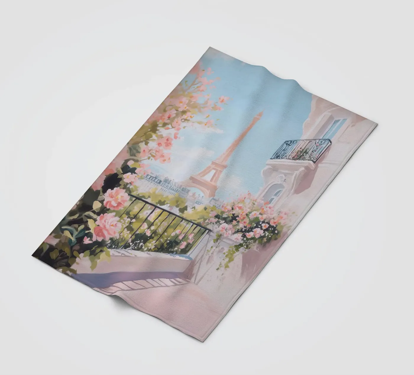 Pink Eiffel Tower fleecedeken van Cameron Martin