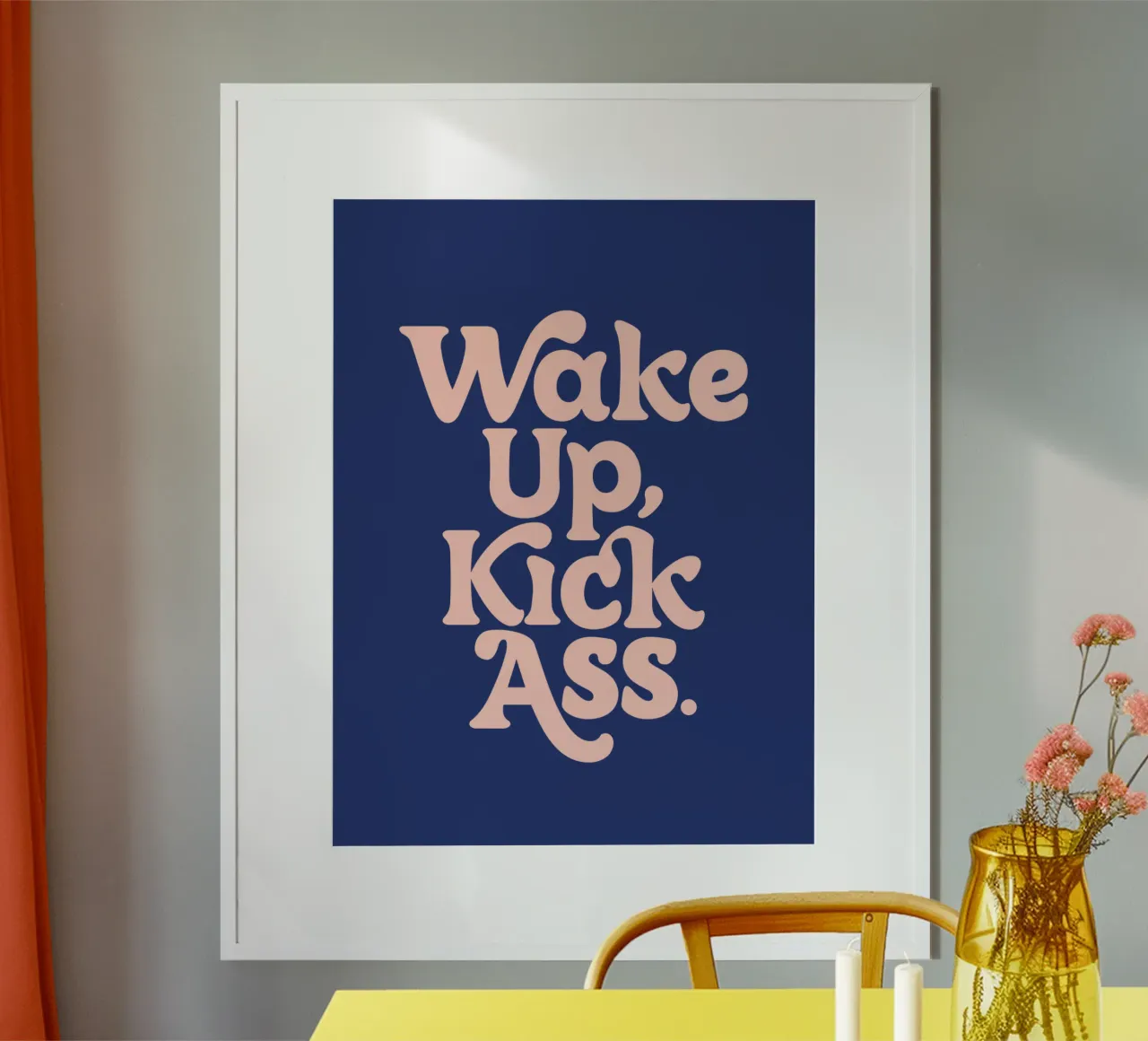 Wake Up Kick Ass Design tipografico potenziante carta hahnemühle da THE MOTIVATED TYPE